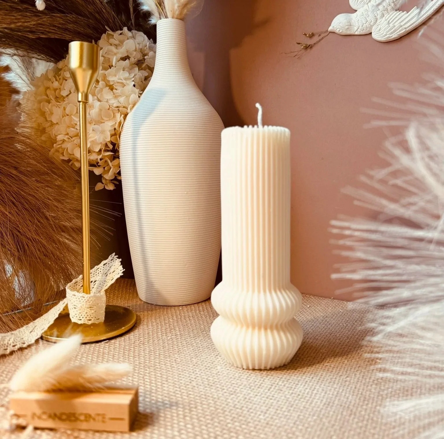 Bougie colonne ballon  en cire