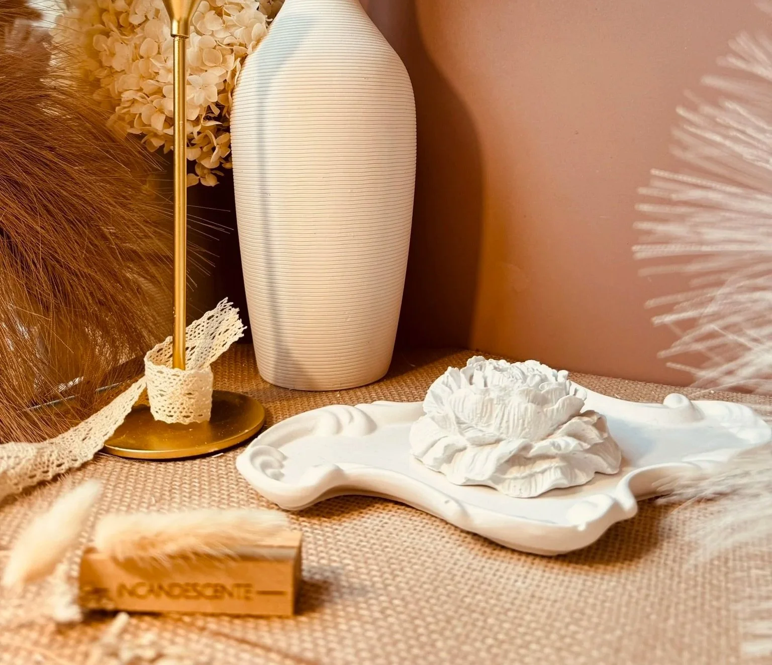 Plateau  romantique long en plâtre