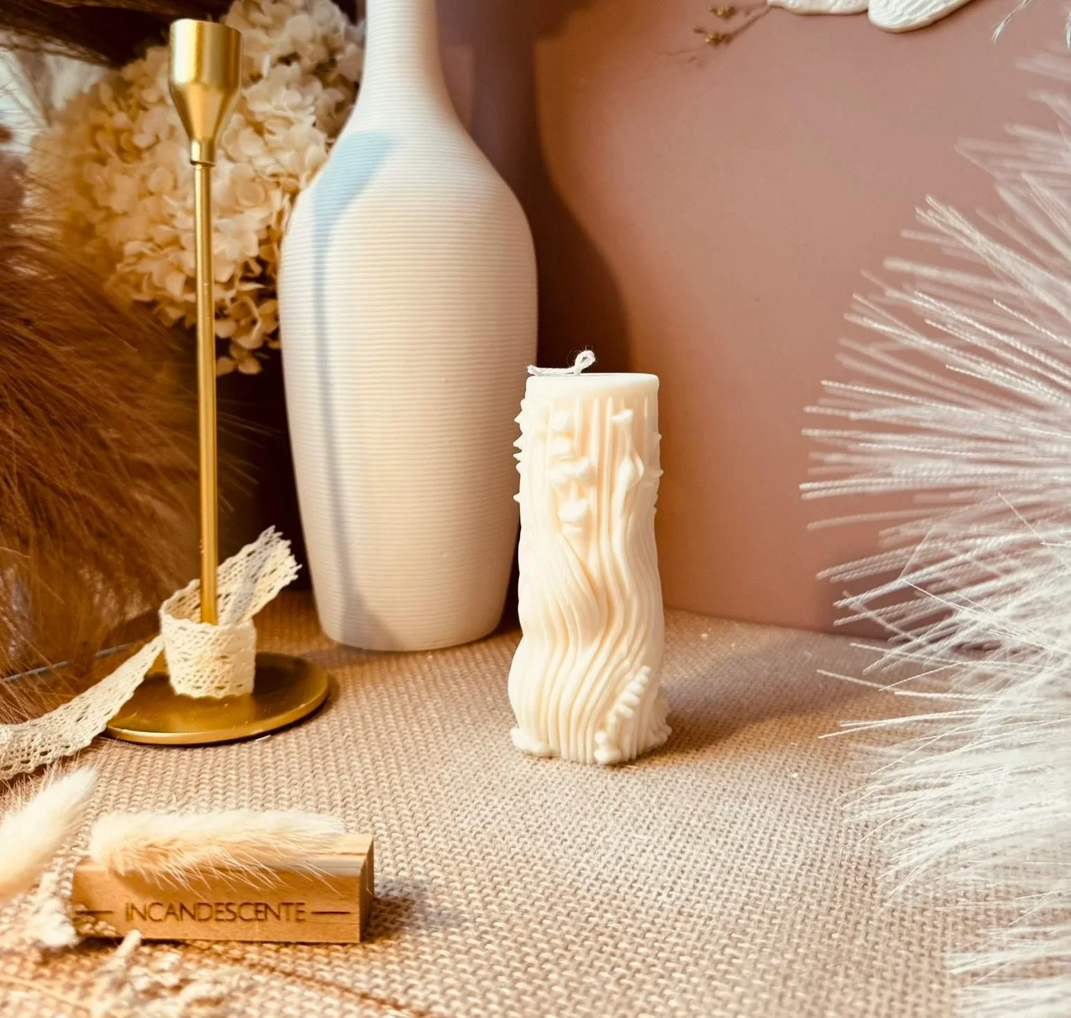 Bougie sculpturale  en cire