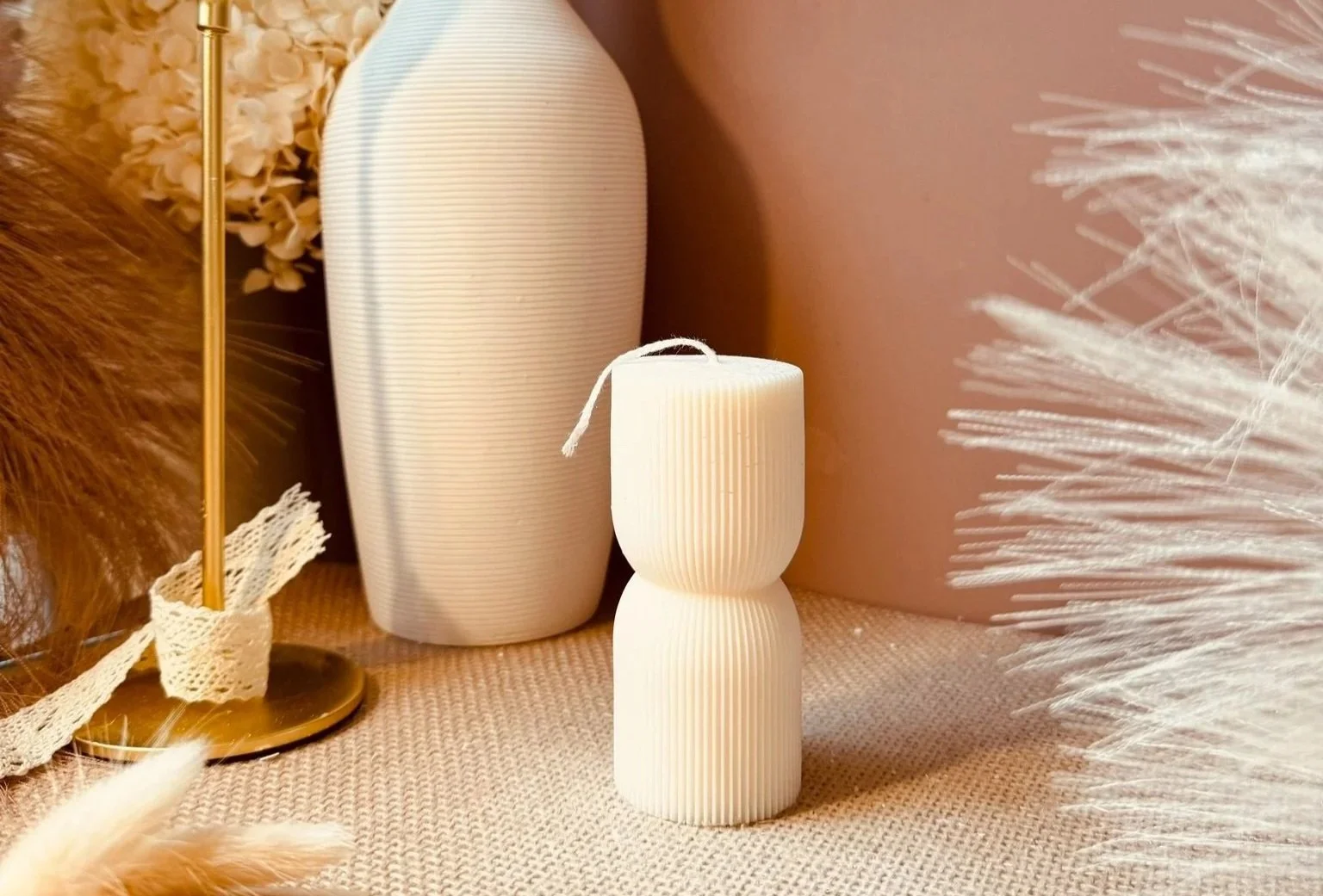 Bougie sablier  en cire