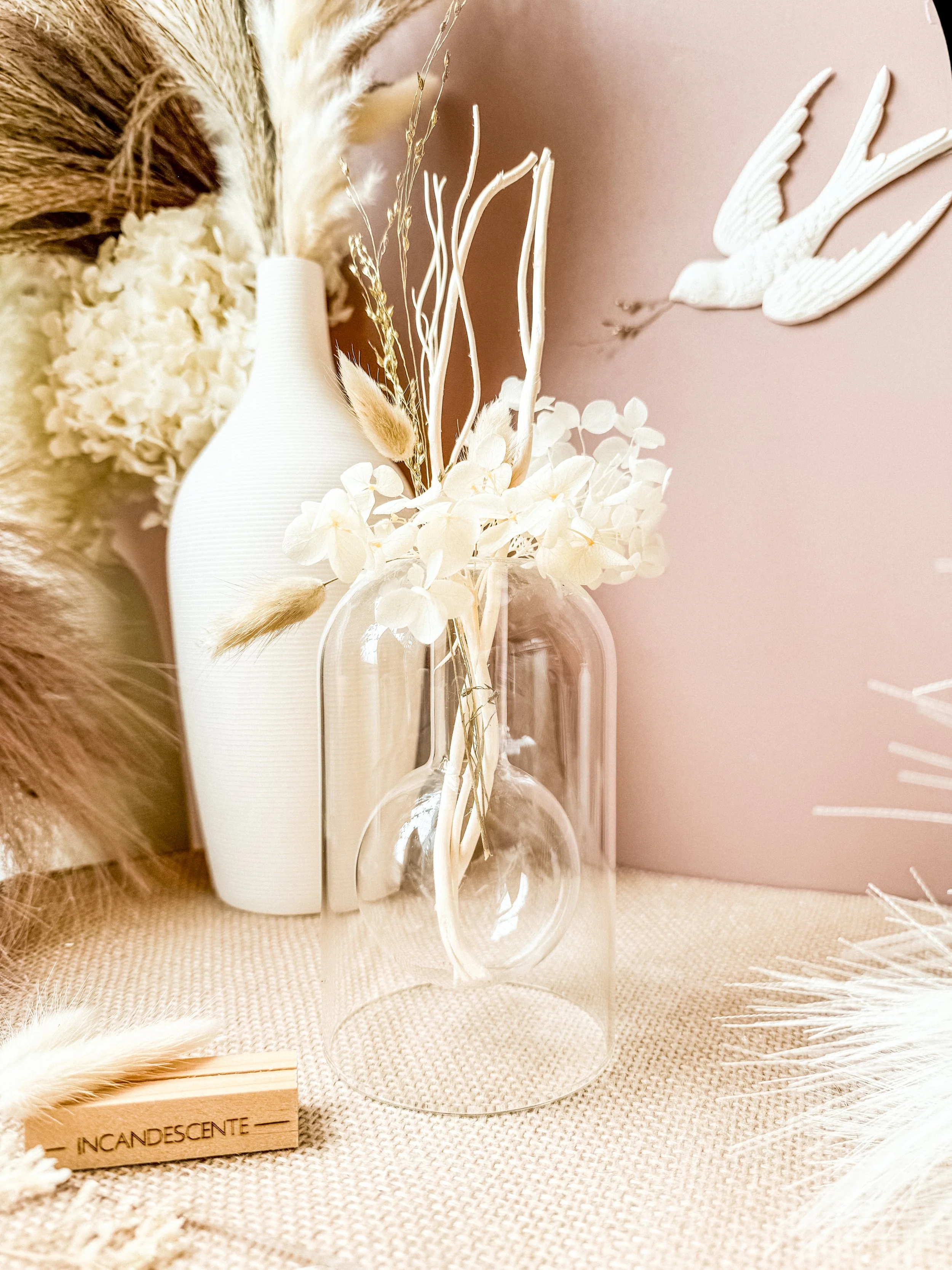 diffuseur/vase en verre transparent