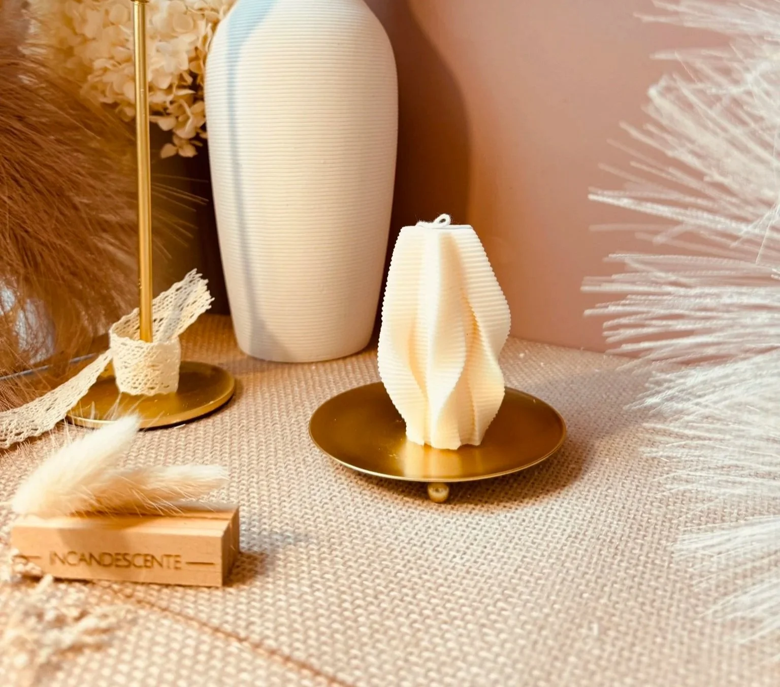 Bougie torsade   en cire