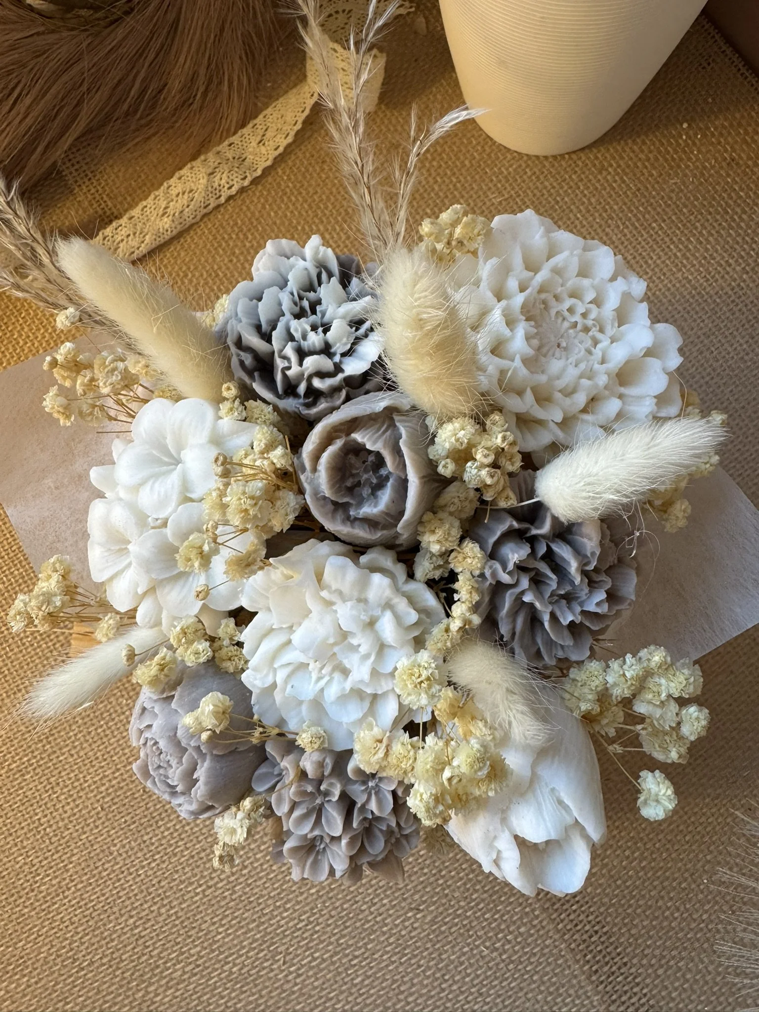 Bouquet de fleurs de cire xl