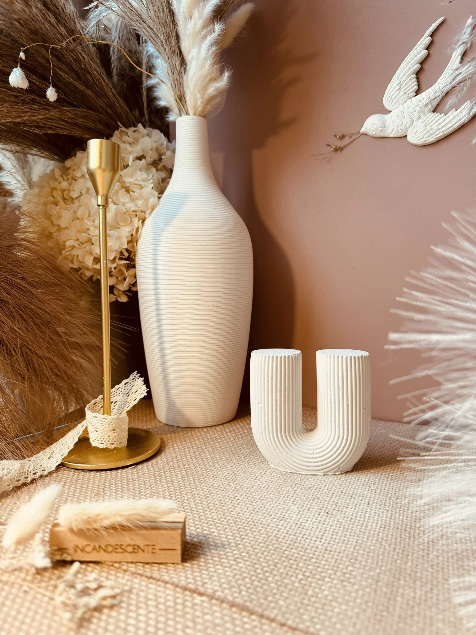 Bougie arc en plâtre