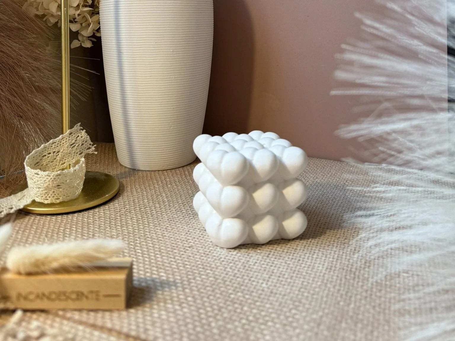 Cube cœurs en plâtre