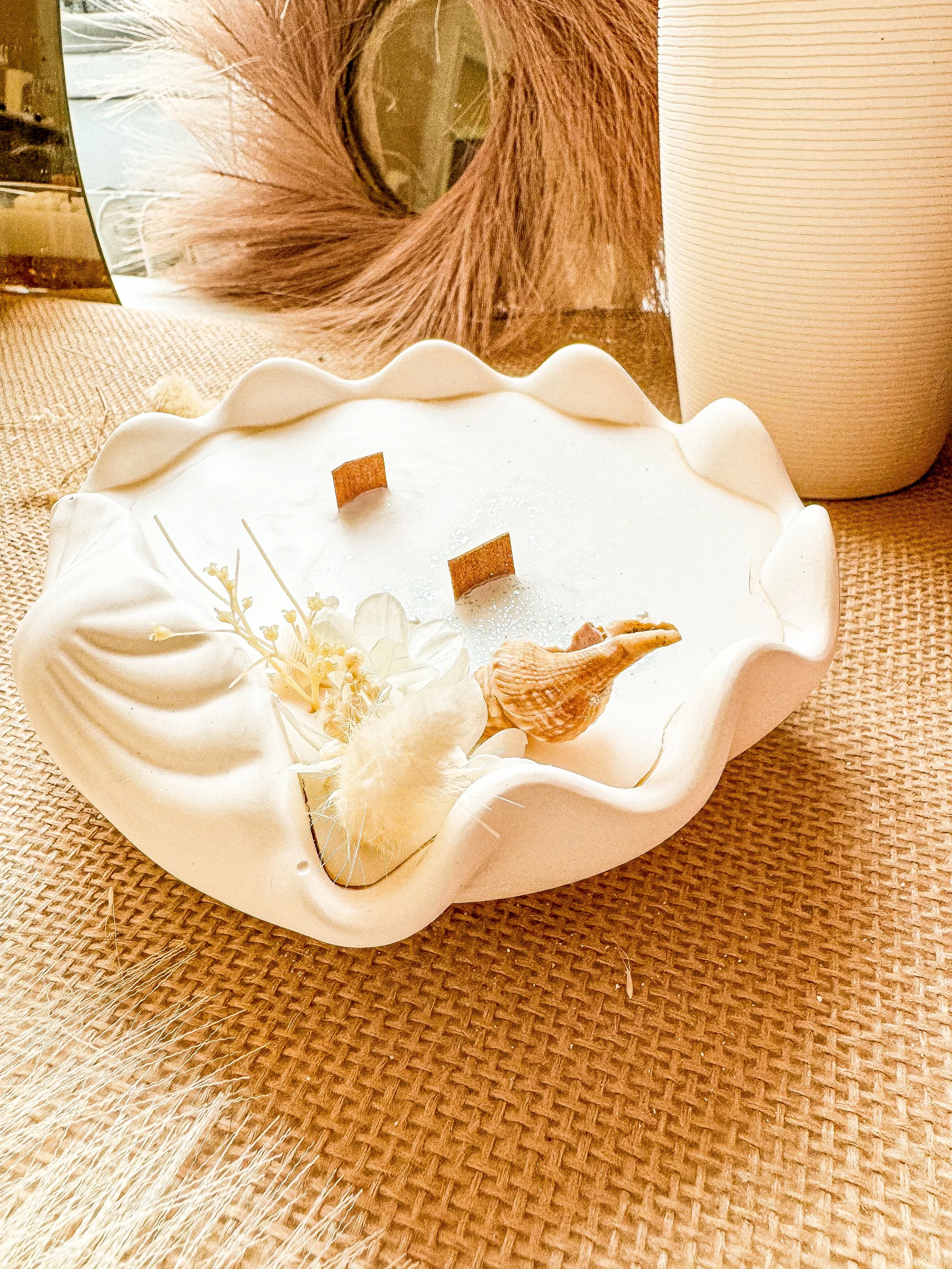 Bougie clam Shell xl en plâtre