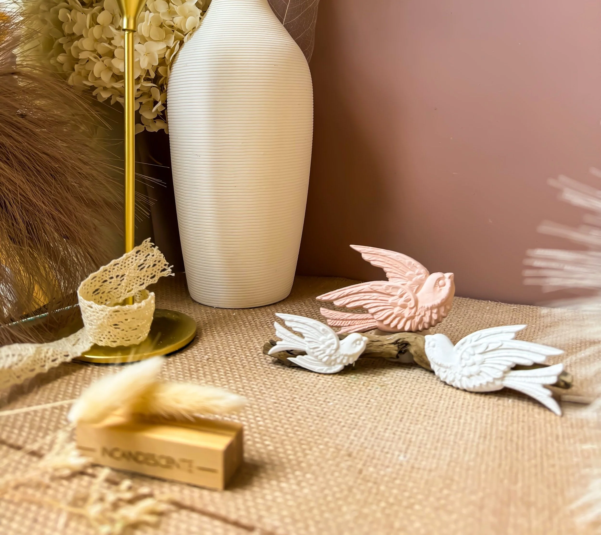 Magnet hirondelle en plâtre lot de 3