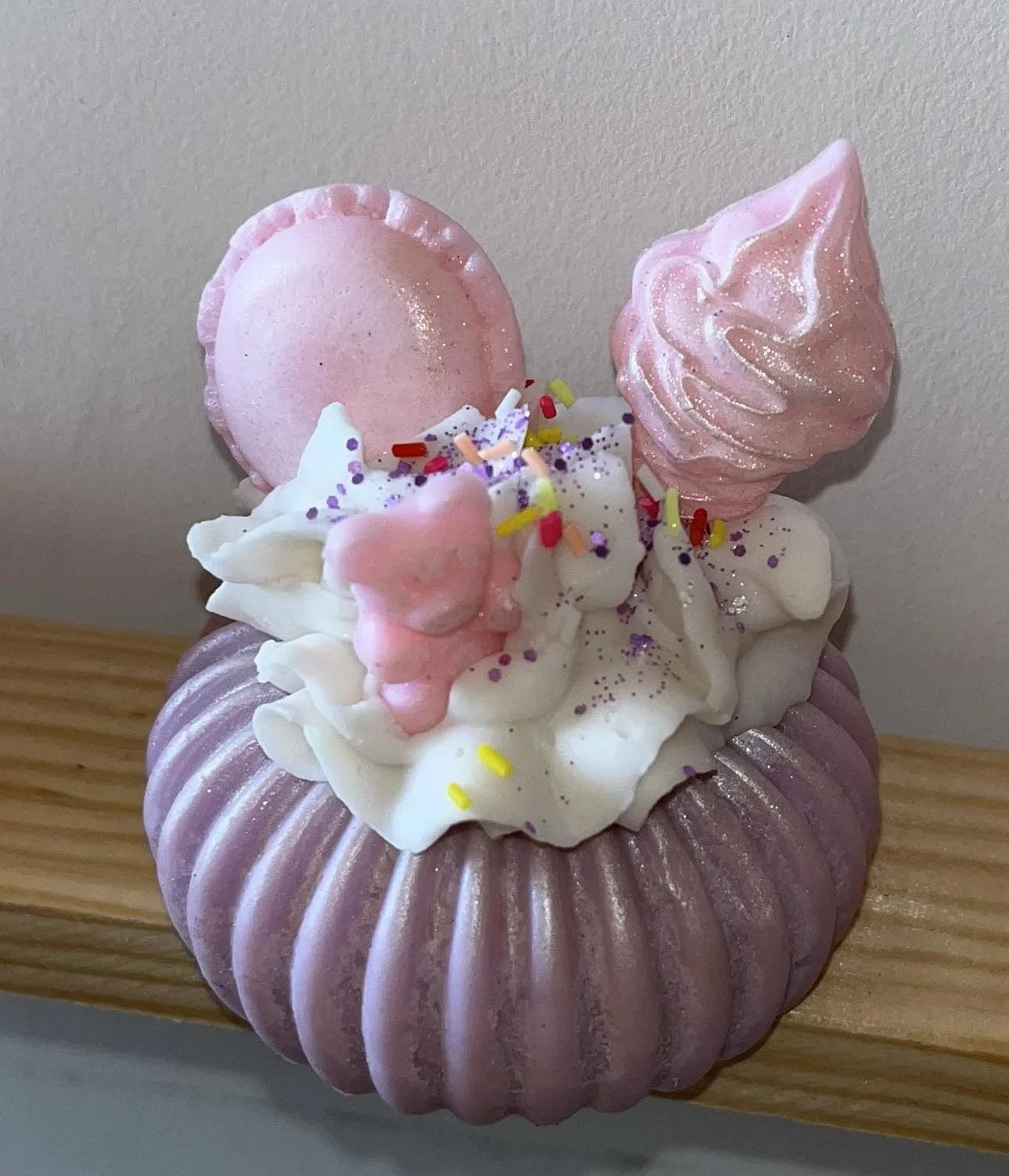 Fondant ourson sur sa chantilly de cire xl