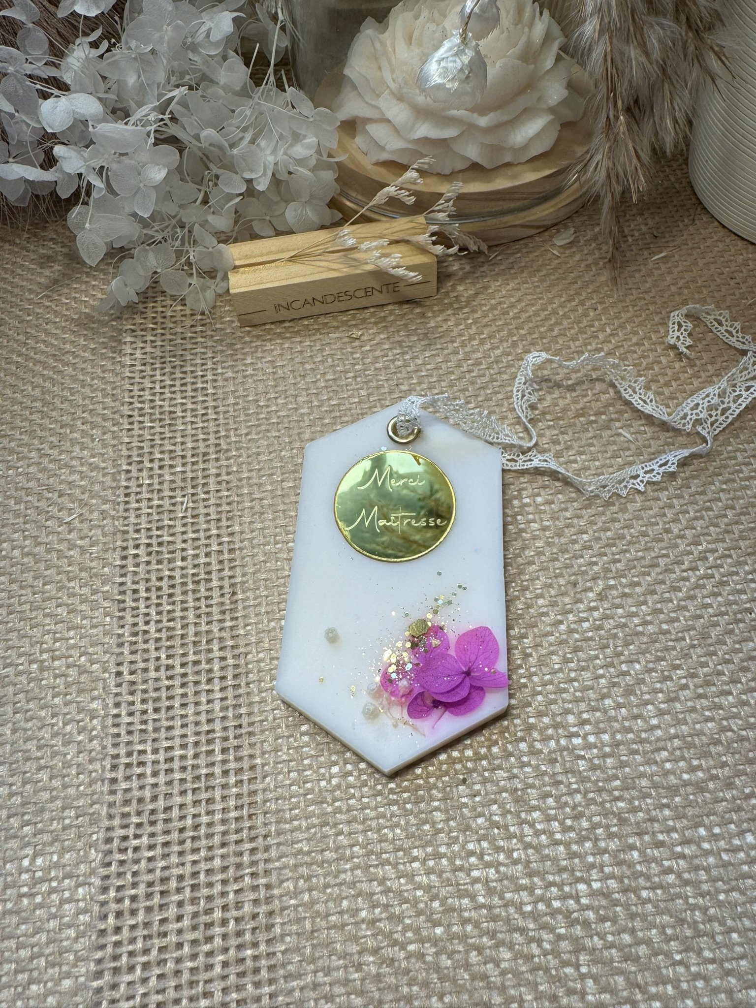 Suspension médaillon hexagone