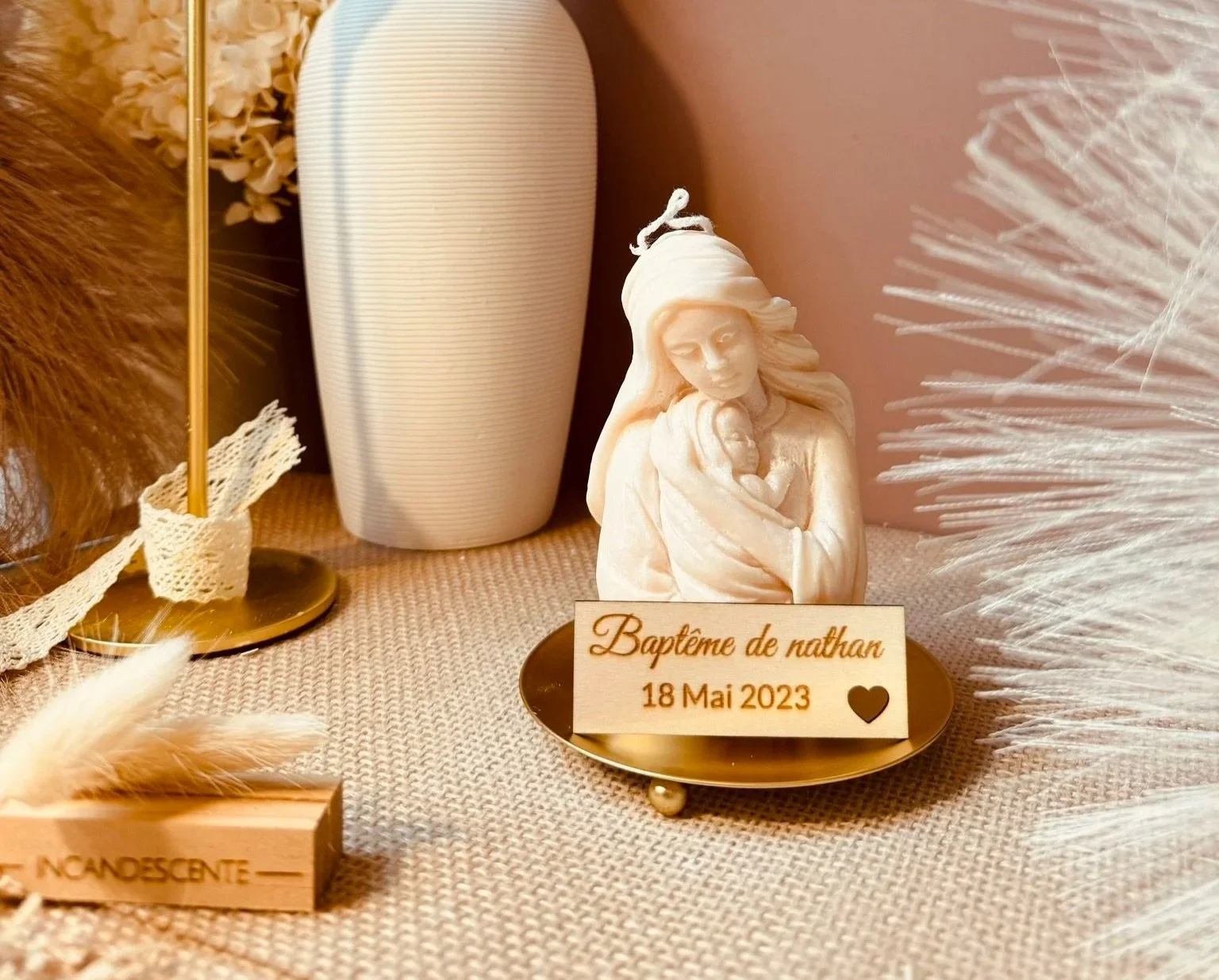 Bougie mère et son bébé en cire