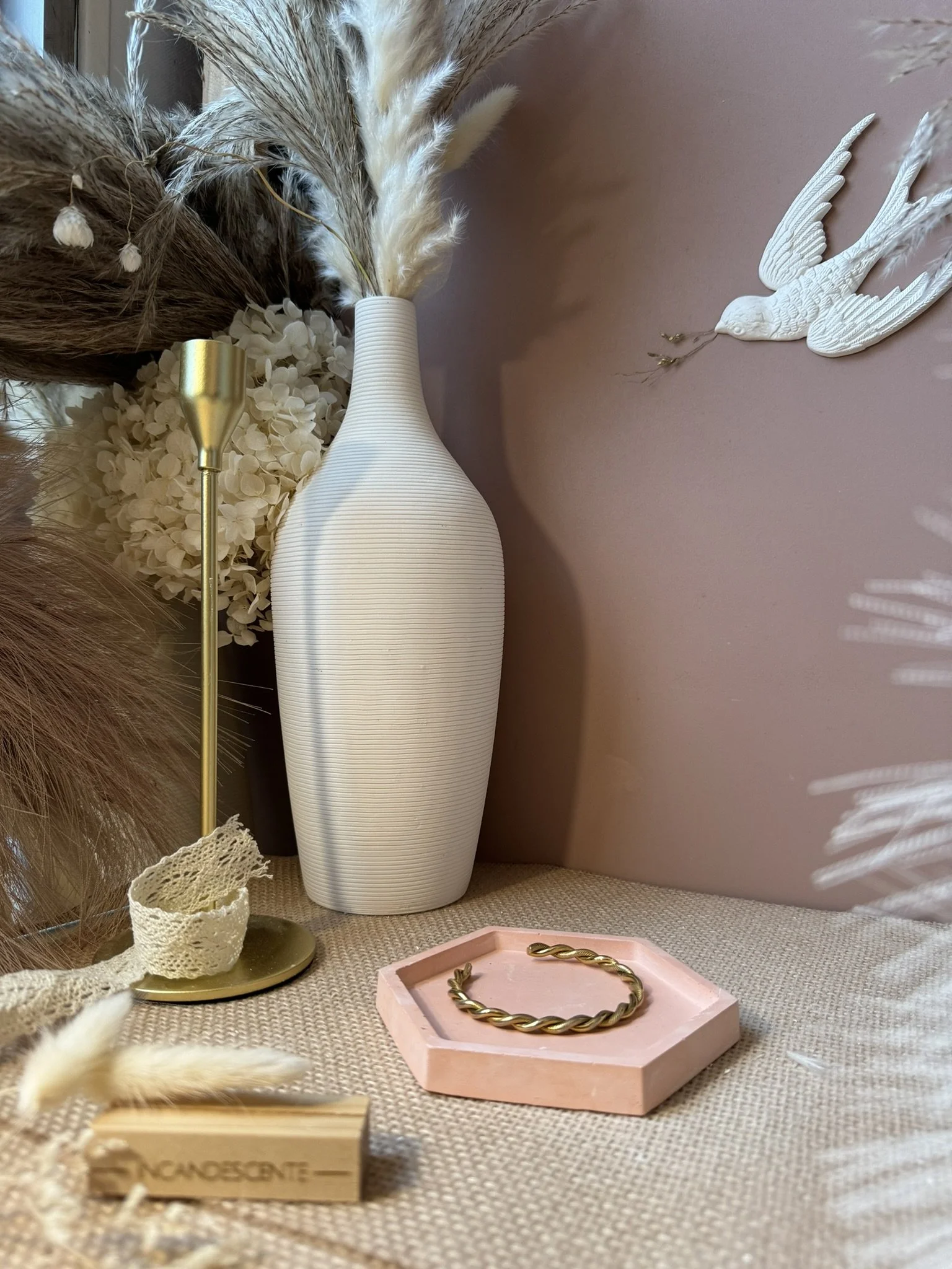 Coupelle hexagone en plâtre