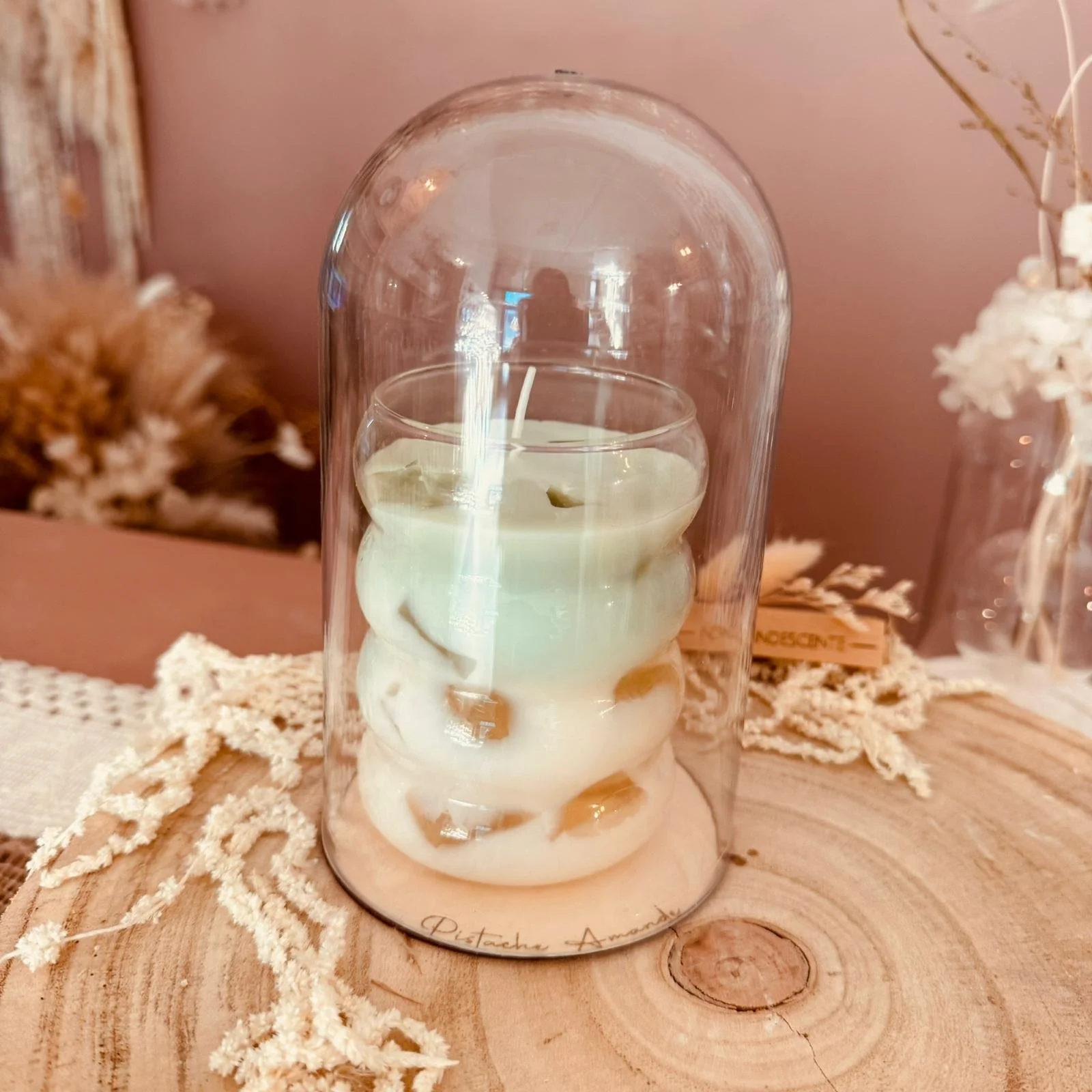 bougie latte pistache