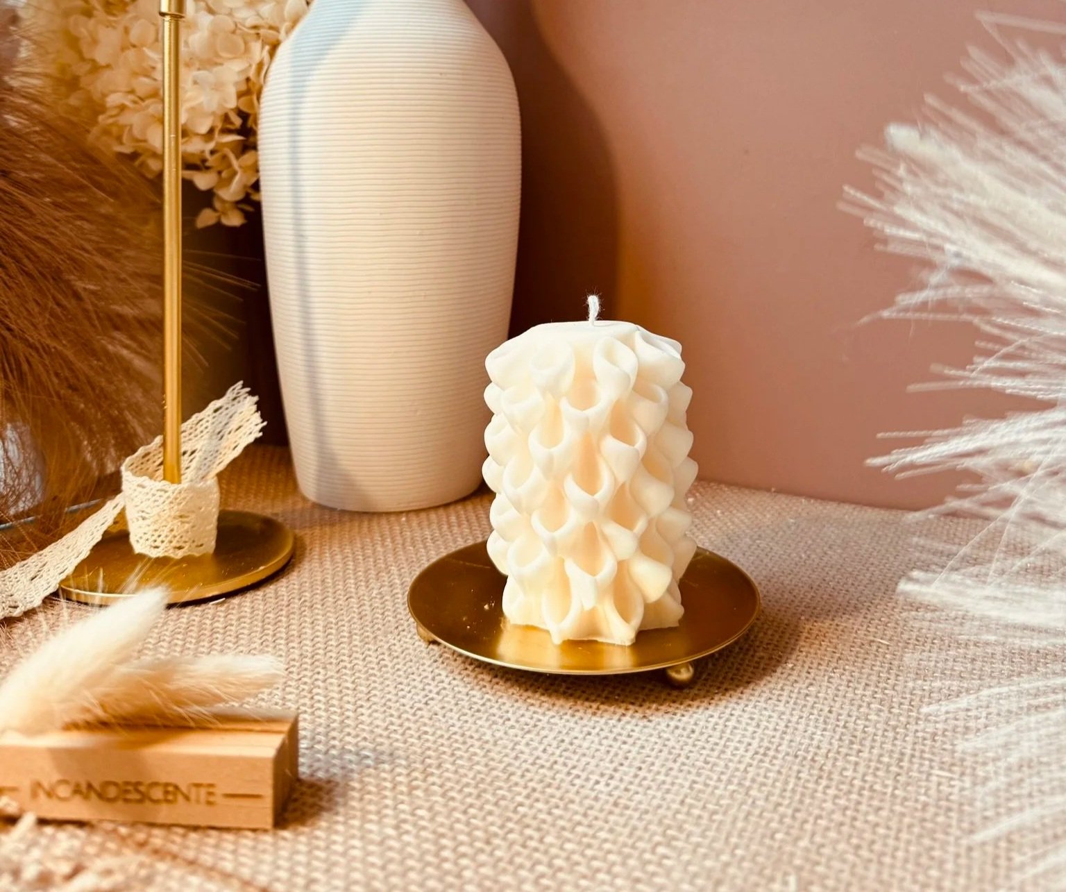 Bougie ruche  en cire