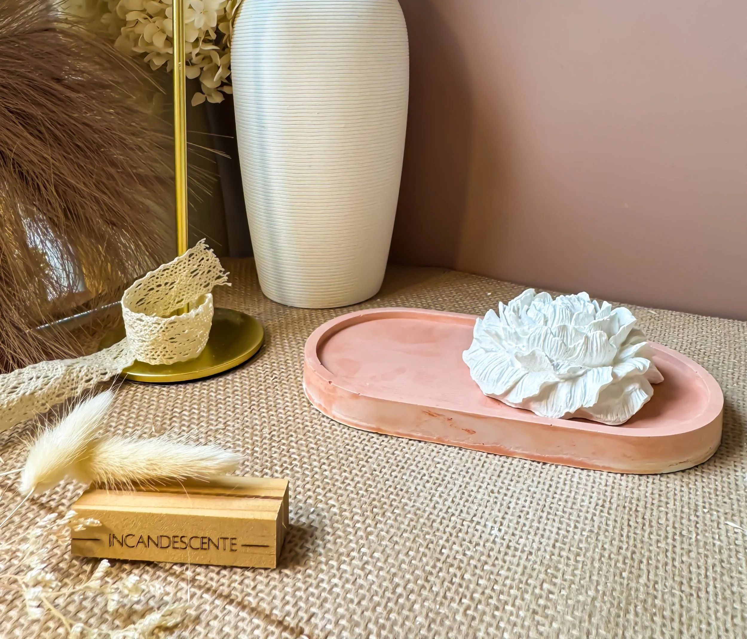 Plateau terracotta en plâtre