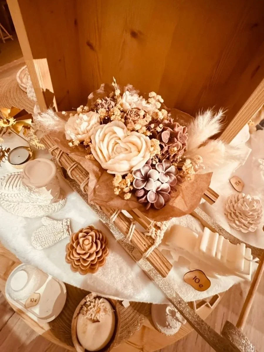 Bouquet de fleurs de cire xl