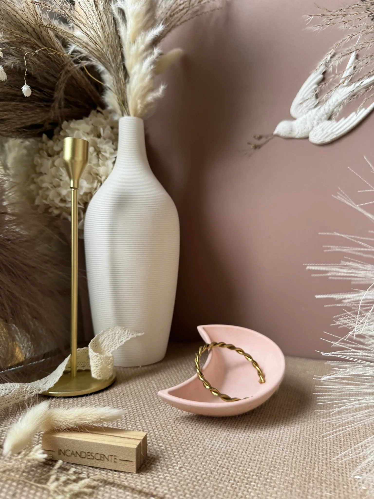 Coupelle lune en plâtre