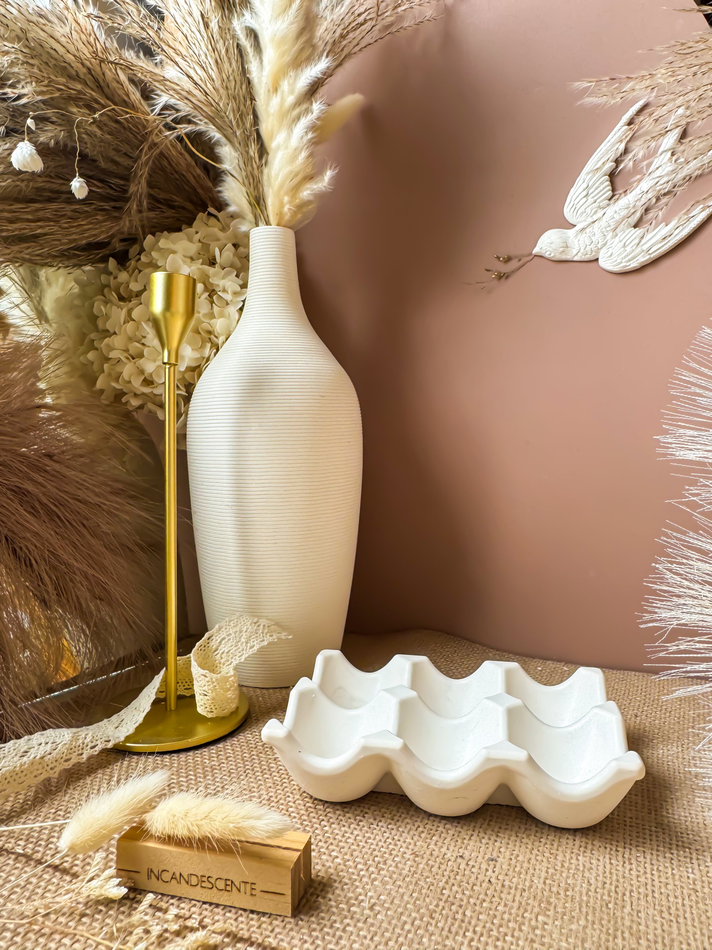 Plateau rangement œufs x6 en plâtre