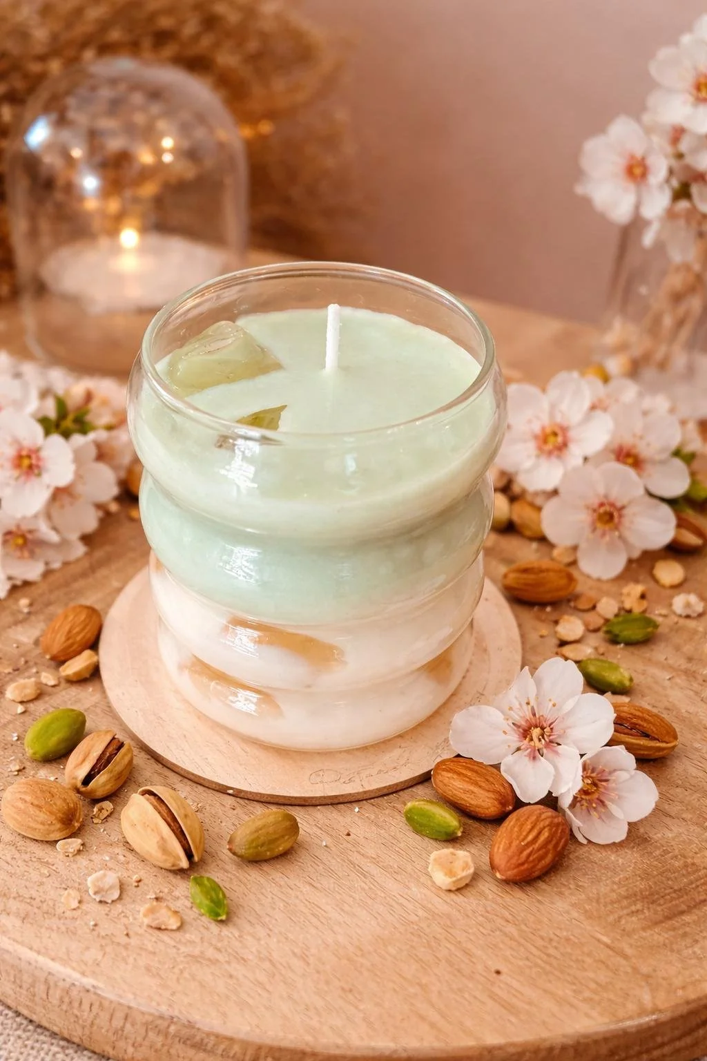 bougie latte pistache