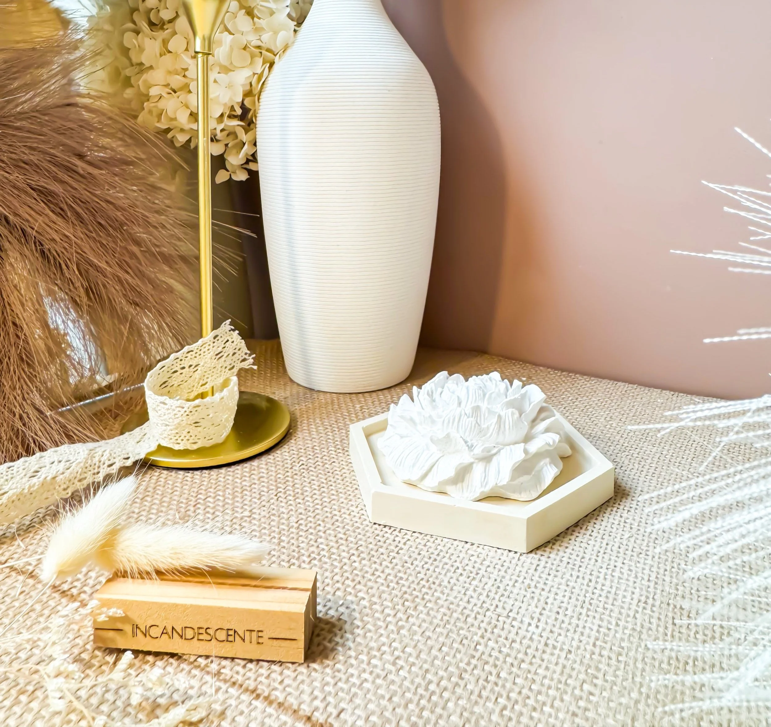 Plateau hexagonale en plâtre