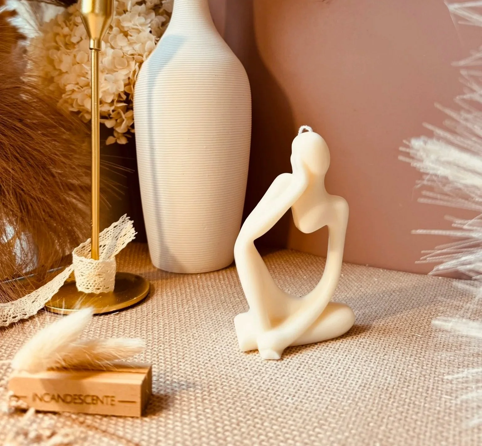Bougie statue  en cire