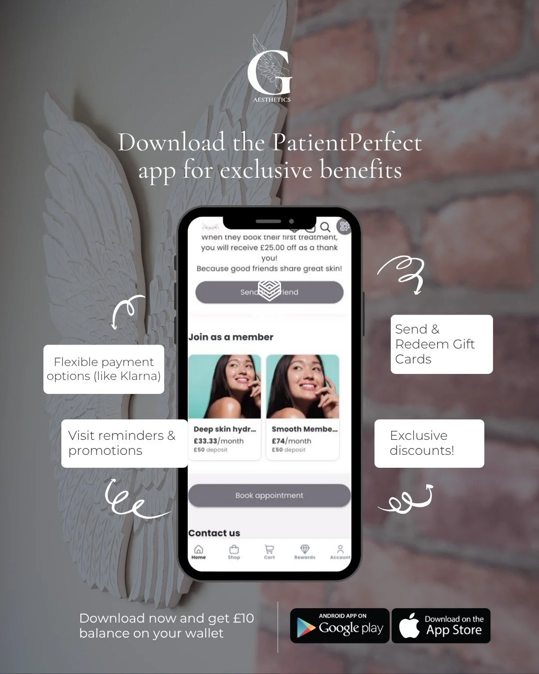 Did you know I have an app that offers exclusive discounts?!

Why download the app?

&bull; Instant Reward: Get &pound;10.00 just for downloading! 
&bull; Loyalty Rewards: Earn cash and treatment-based rewards with every visit.
&bull; Exclusive Offer