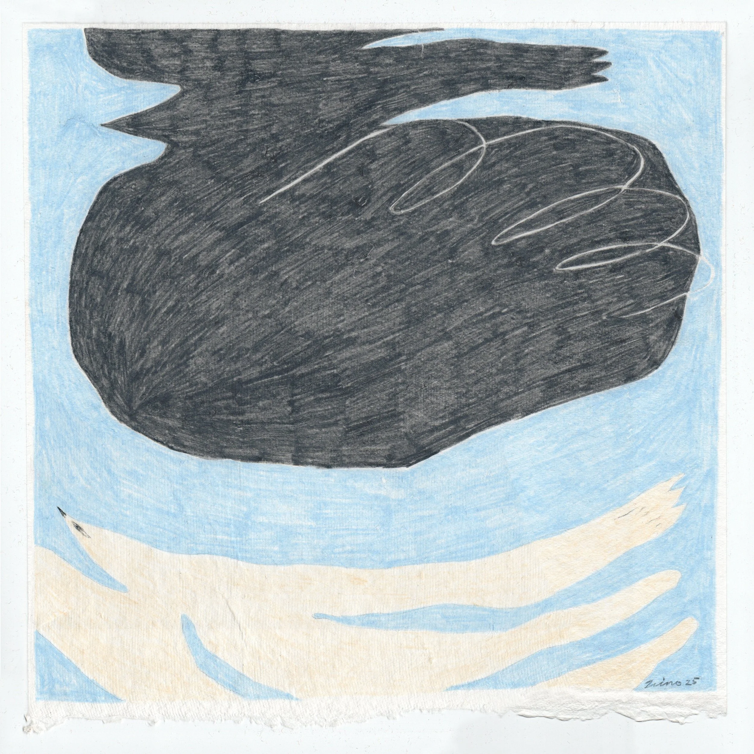 In The Company Of Fear (2025), color pencils, 30x30cm