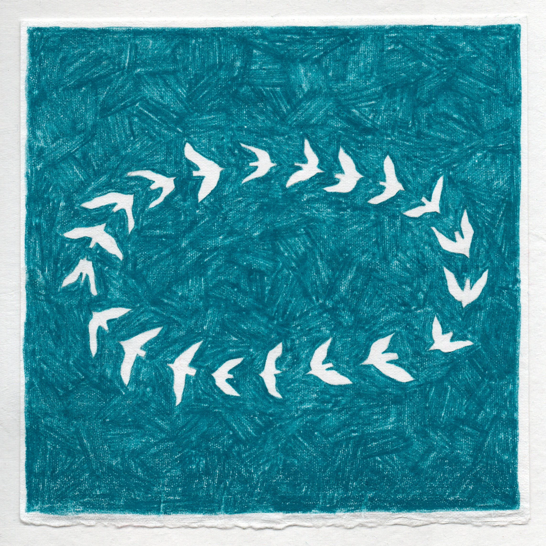 Again and Again (2025), color pencils, 18x18cm