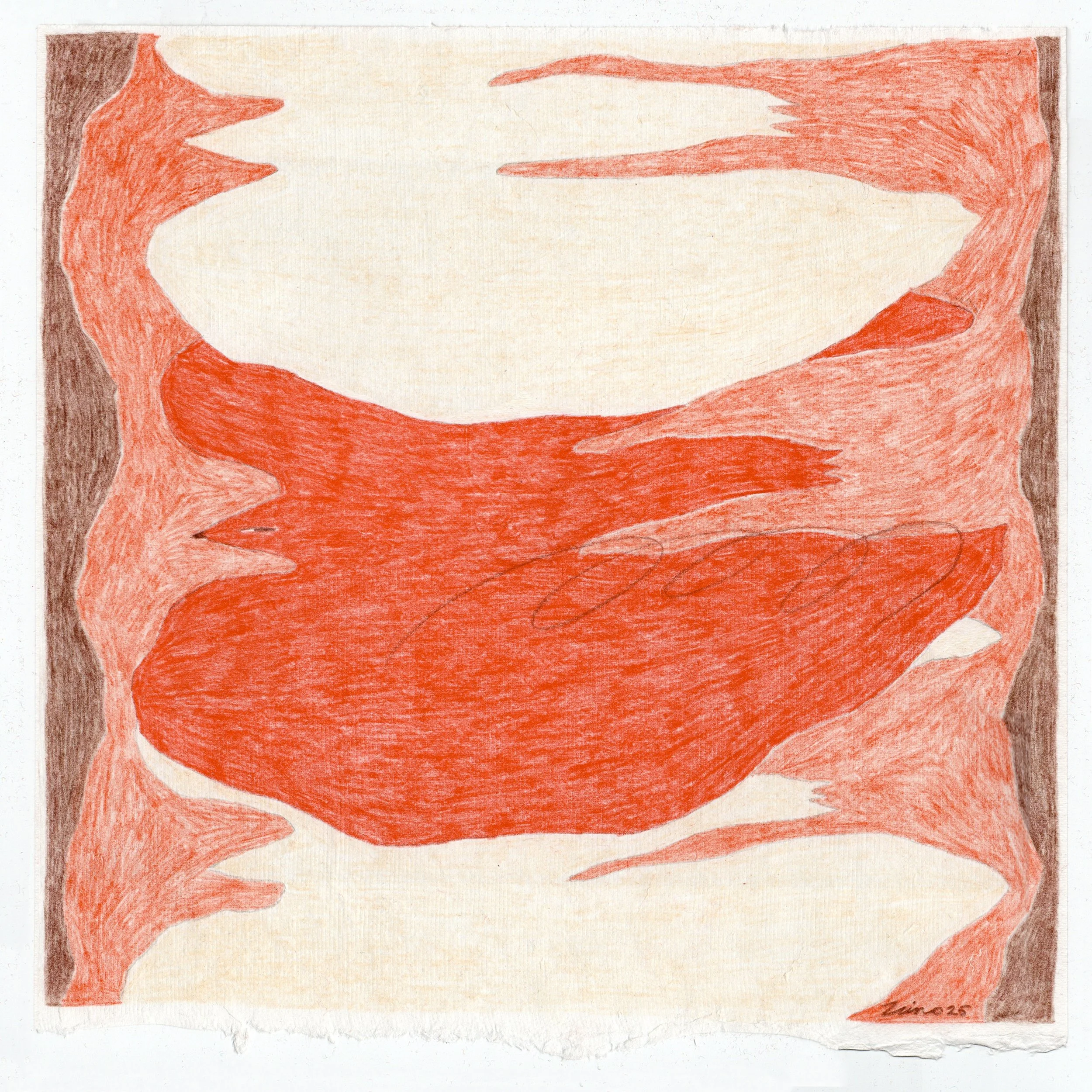 In Between (2025), color pencils, 30x30cm