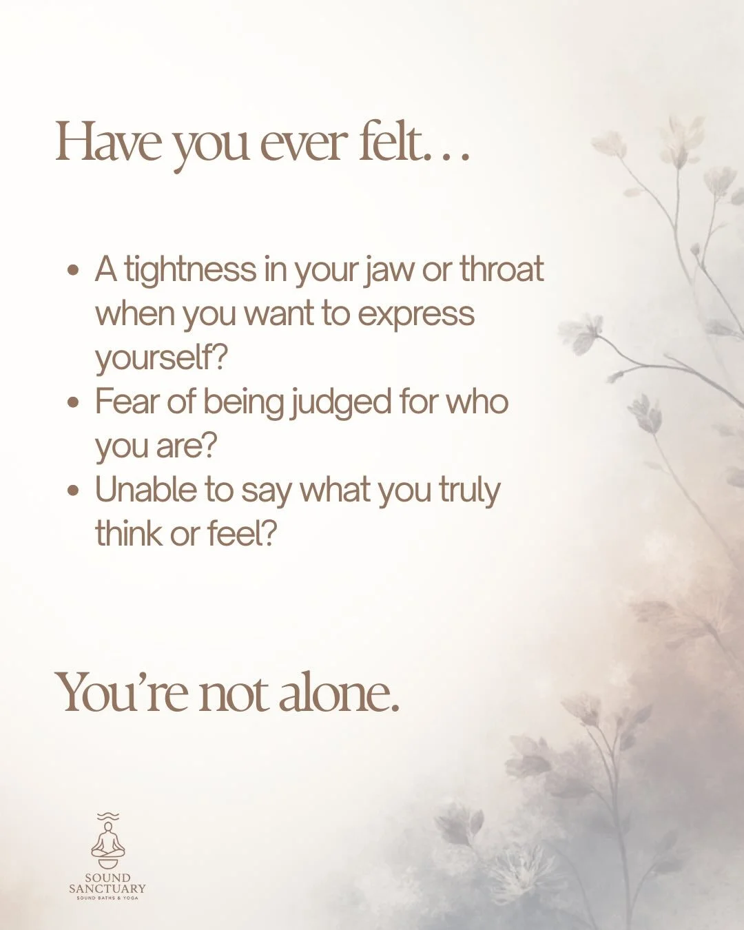 Do you ever feel fear when expressing yourself, your voice, feelings, or needs? You are not alone. 

Reclaim Your Voice is a small-group workshop designed to help you reconnect with your authentic voice and your truth in a safe, supportive space.

In