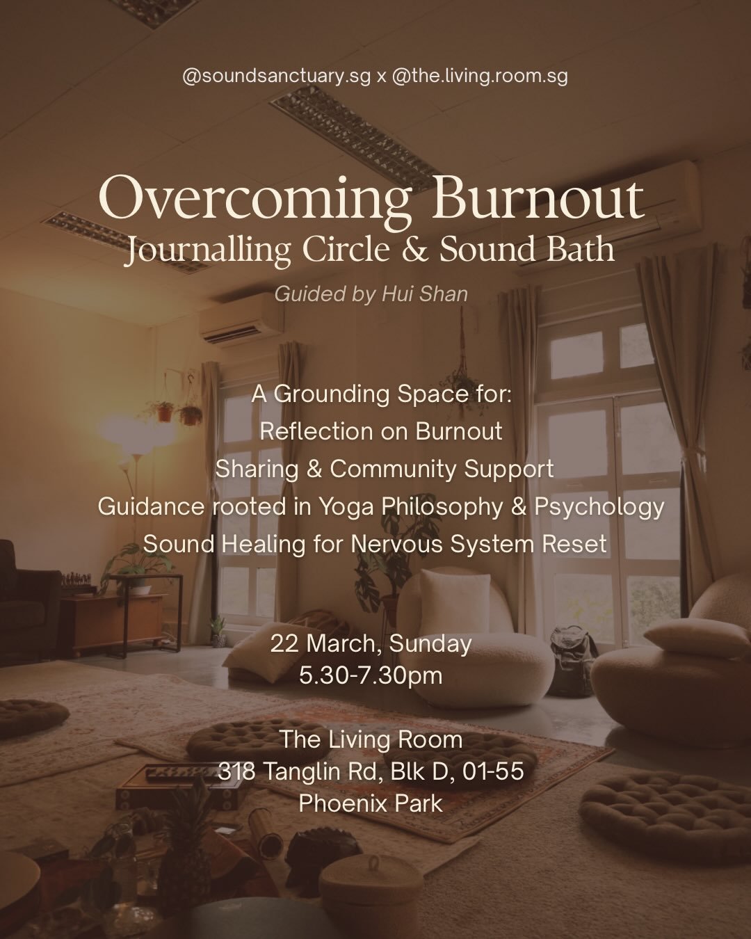 If you&rsquo;ve been feeling heavy with expectations and overwhelm, you&rsquo;re not alone. 

This Sunday, let us make time and space to reflect, share and receive community support, and restore our inner balance with sound healing. 

❤️&zwj;🔥 Overc