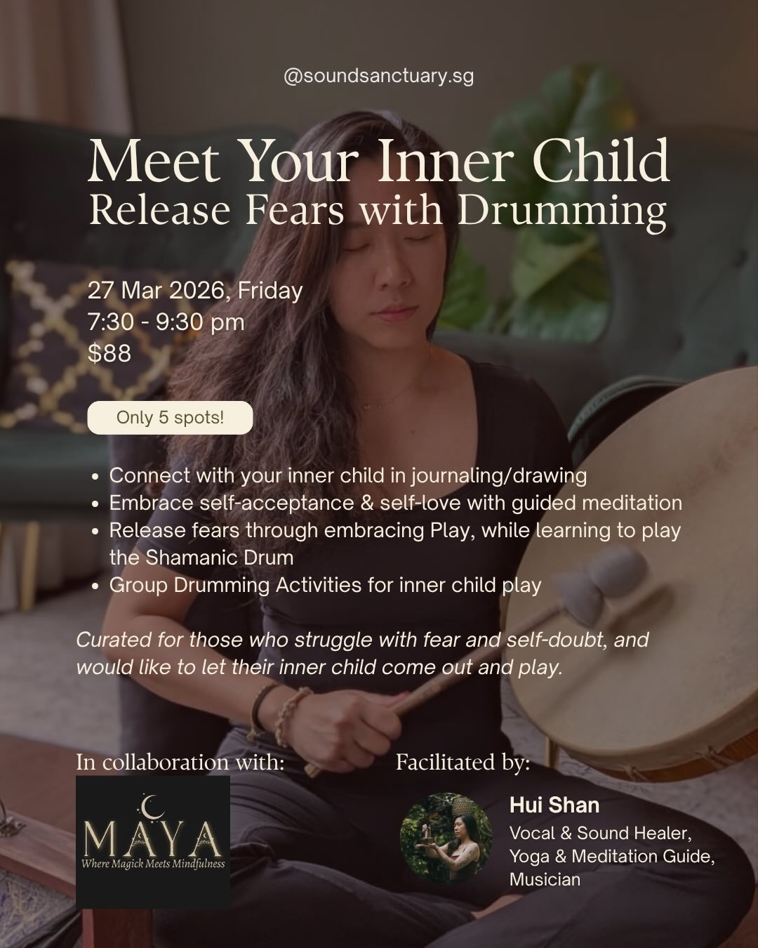 Have you been feeling the call to connect more with your Inner Child? 

Growing up, we didn&rsquo;t always get a chance to be a kid and embrace play and joy. But it is never too late to do so ❤️&zwj;🩹

In this 2h workshop, we will:
&bull; Connect wi