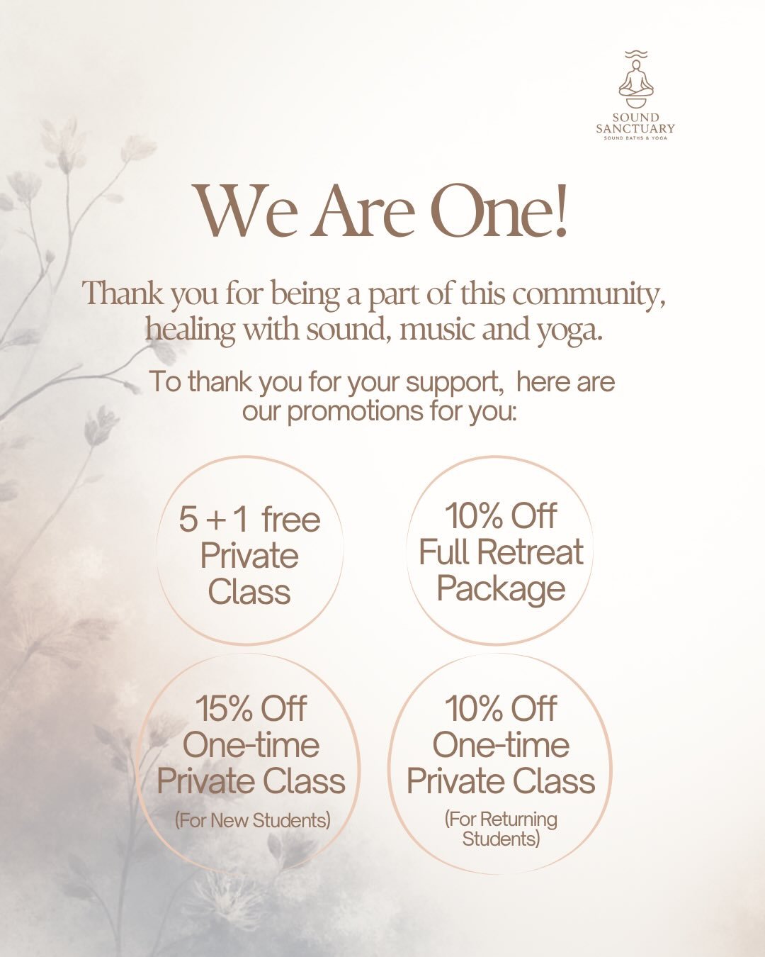 We are one 🤍

What began as an intention to share sound bath and yoga, has become a living, breathing community of healing and 

Thank you for your trust, for showing up, for allowing sound, voice and stillness to hold you. Each sound bath, each mom