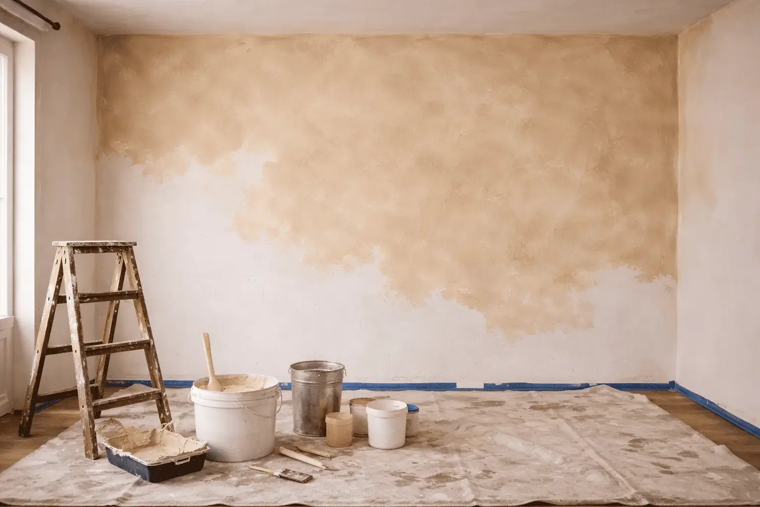 A room getting limewashed - Stephen Radl Painting