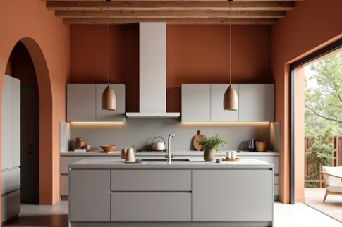 bold accent walls making gray pop