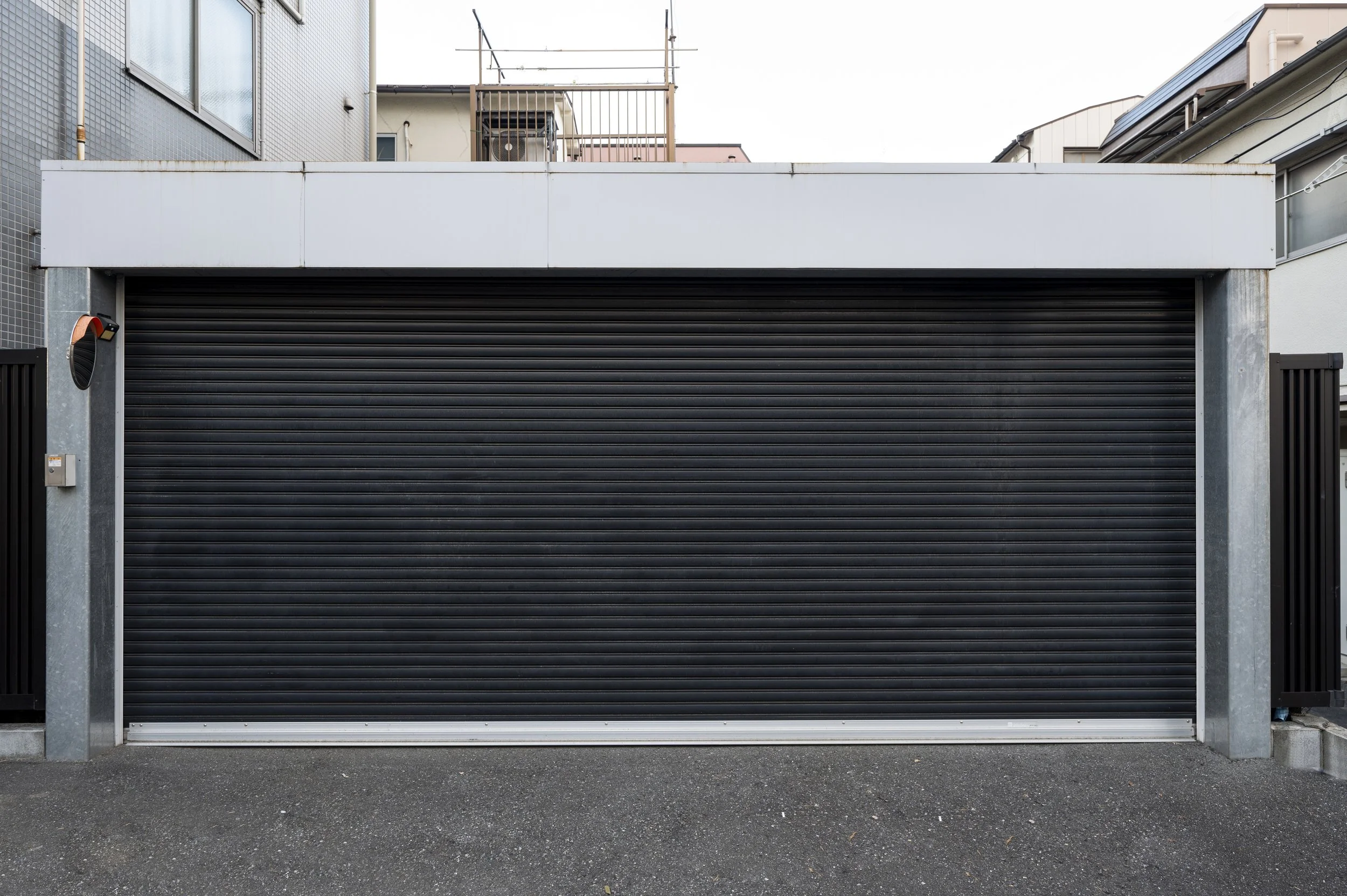 A black painted garage door - Stephen Radl Painting