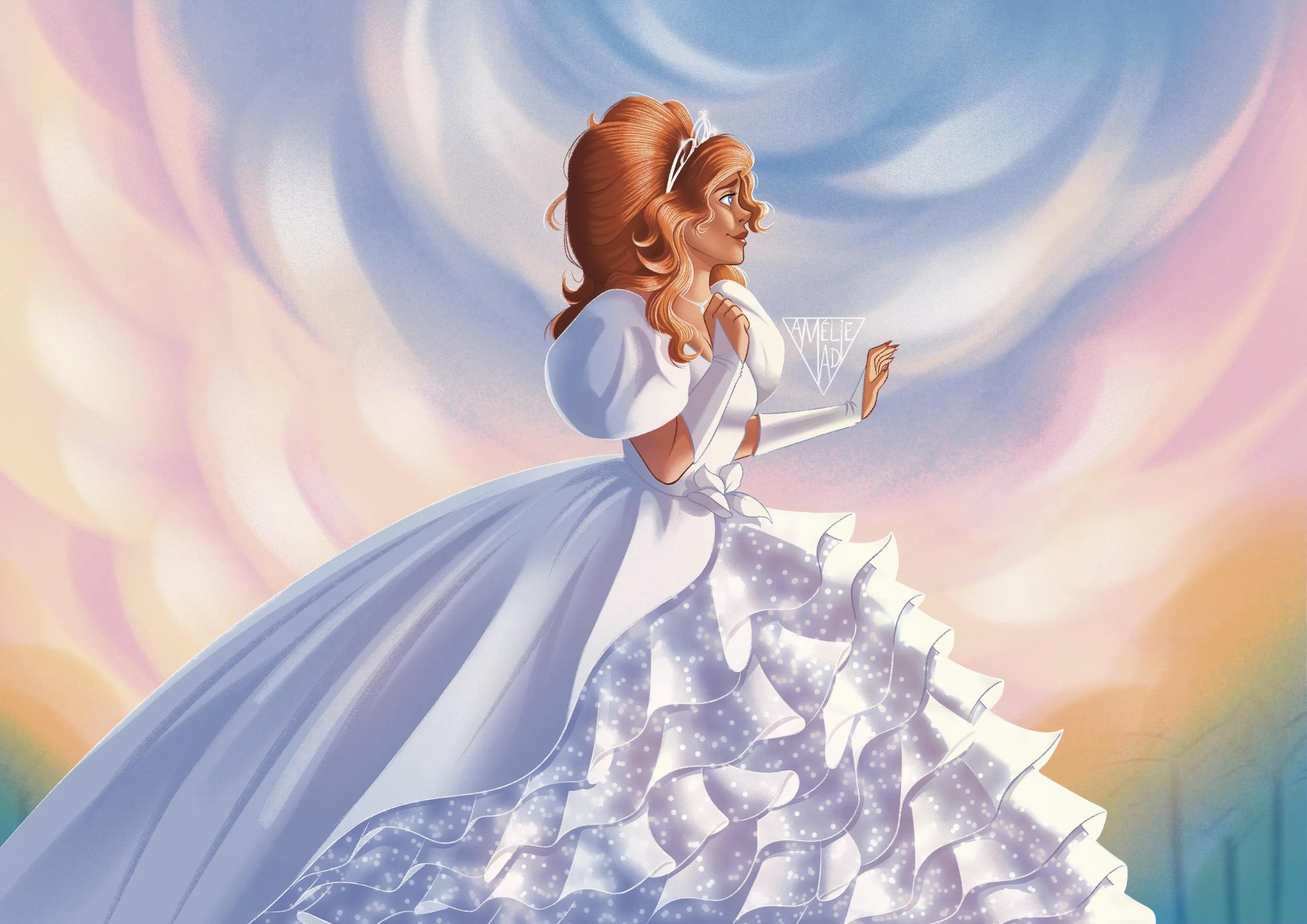 Giselle from Enchanted in her wedding dress