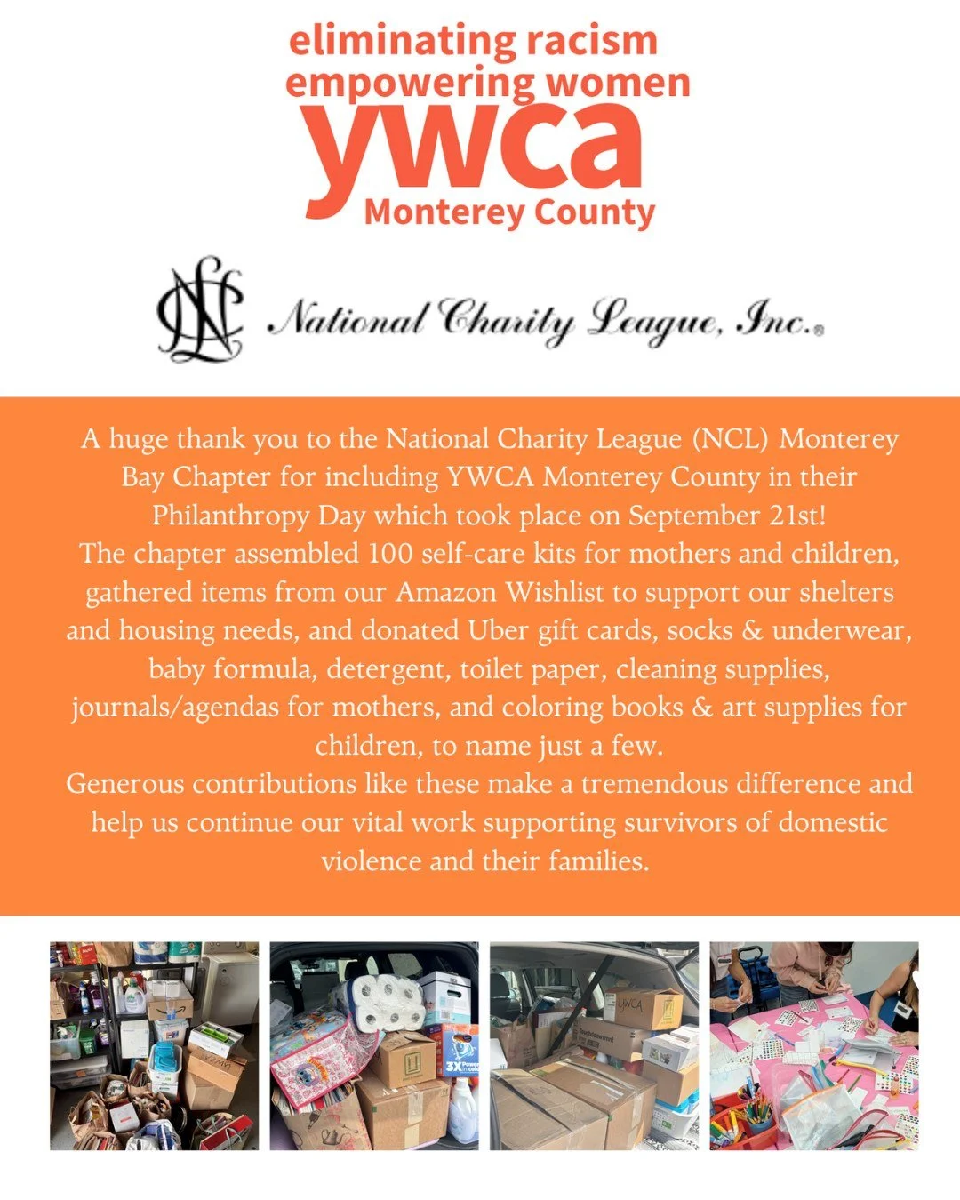 👏 A huge shoutout and heartfelt thank you to the @nationalcharityleagueinc Monterey Bay Chapter! 🌟 You heard the call for help and responded with such generosity. Your kindness and dedication make a real difference in our community. 🌟 Thank you fo