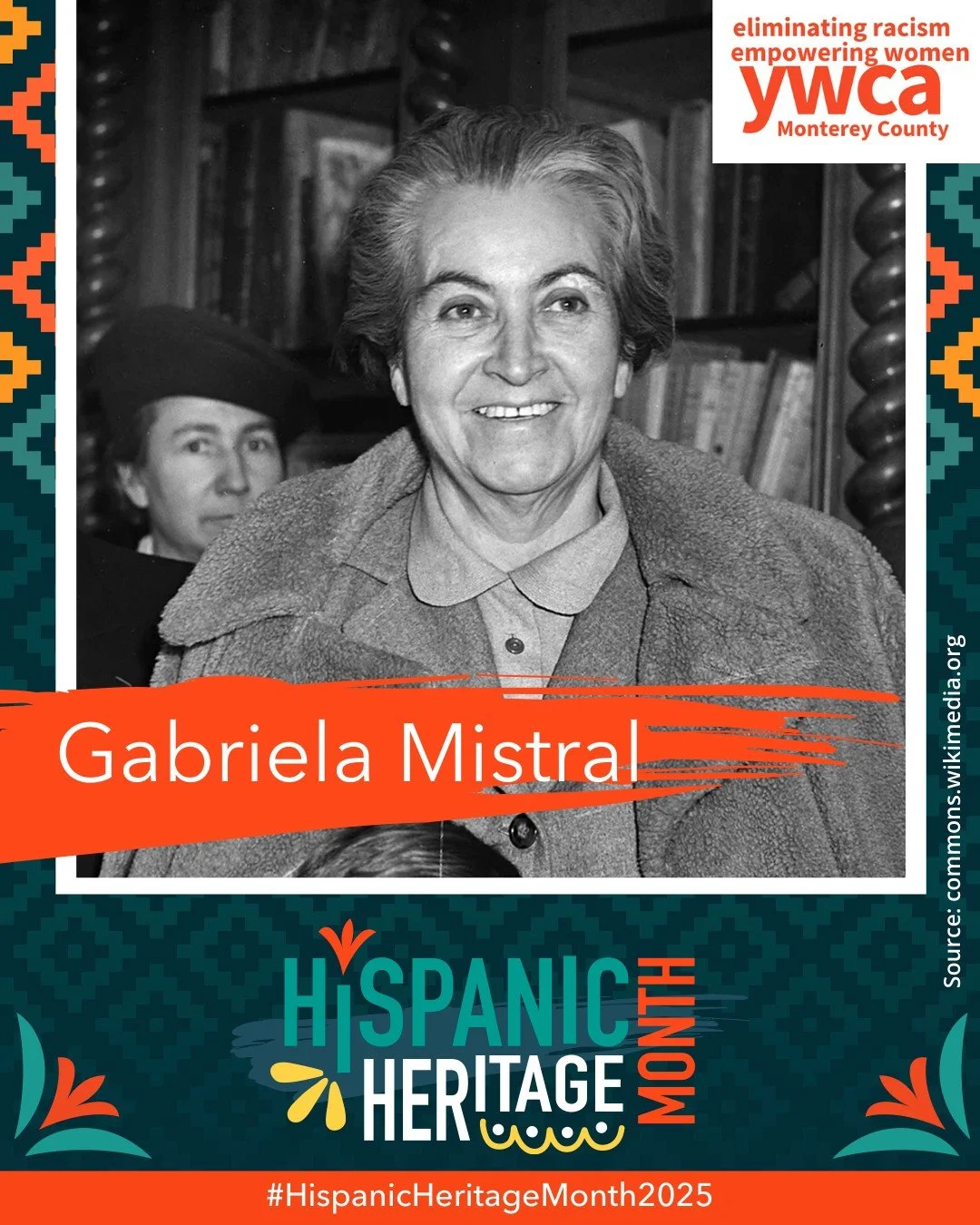 ⭐ We honor Gabriela Mistral for #HispanicHeritageMonth ⭐ 
Gabriela Mistral, Chilean poet and Nobel laureate, used her literary talent to advocate for education, social justice, and human rights, inspiring generations of Latin American writers and thi