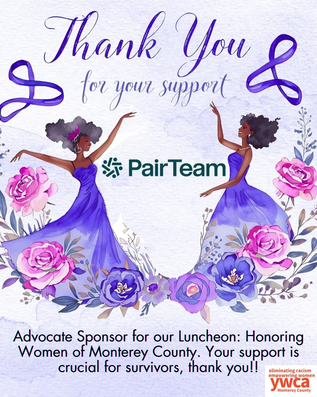 💜✨ A heartfelt THANK YOU to the amazing Pair Team for sponsoring our Annual Luncheon Honoring Women of Monterey County! 🎉 Your generous support plays a crucial role in uplifting survivors of domestic violence and empowering our community. Together,