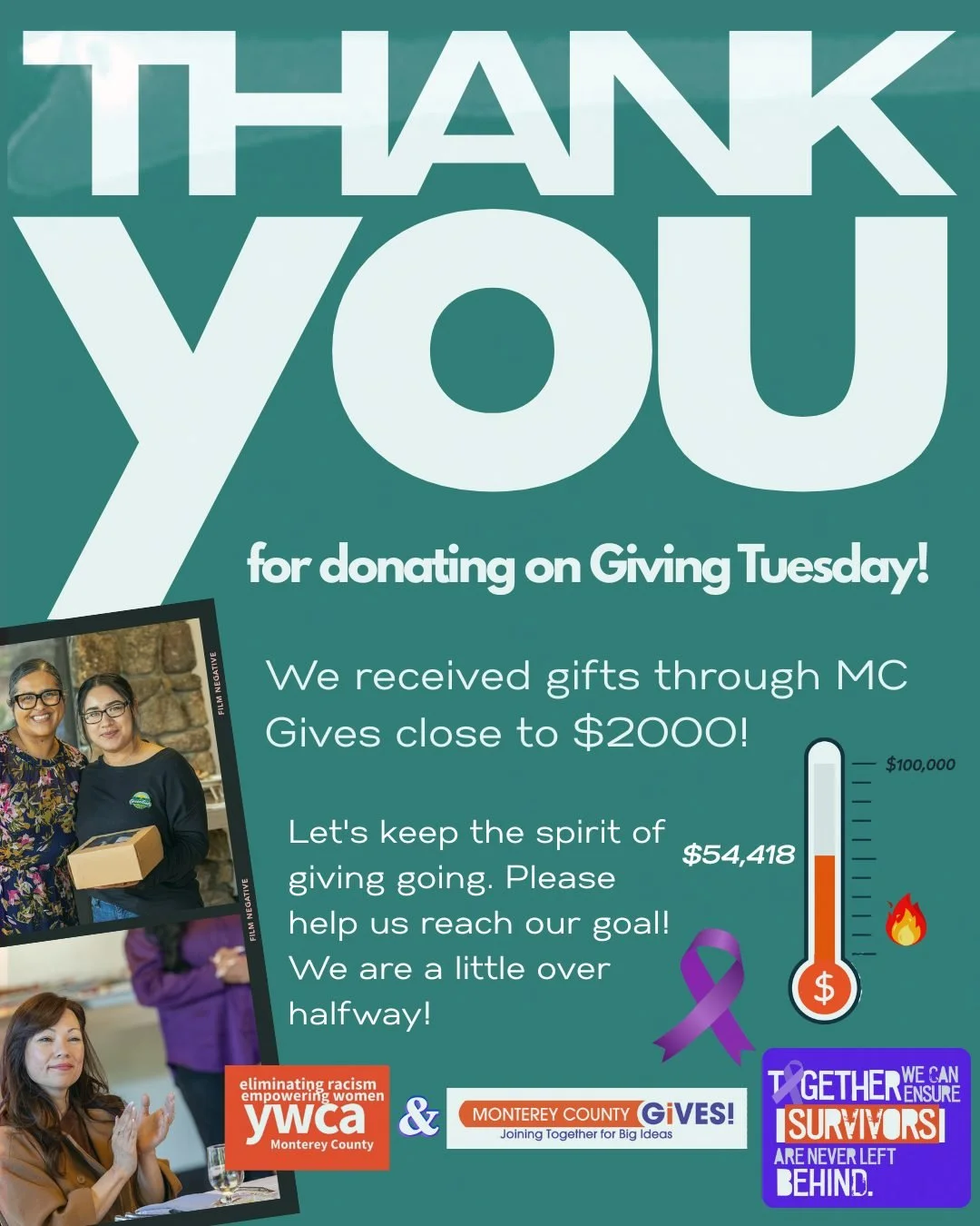 💜✨ A Heartfelt Thank You! We want to extend our deepest gratitude to everyone who has generously donated on Giving Tuesday. Your support is making a real difference in the lives of survivors of domestic violence. 💖 

Thanks to your kindness, we are