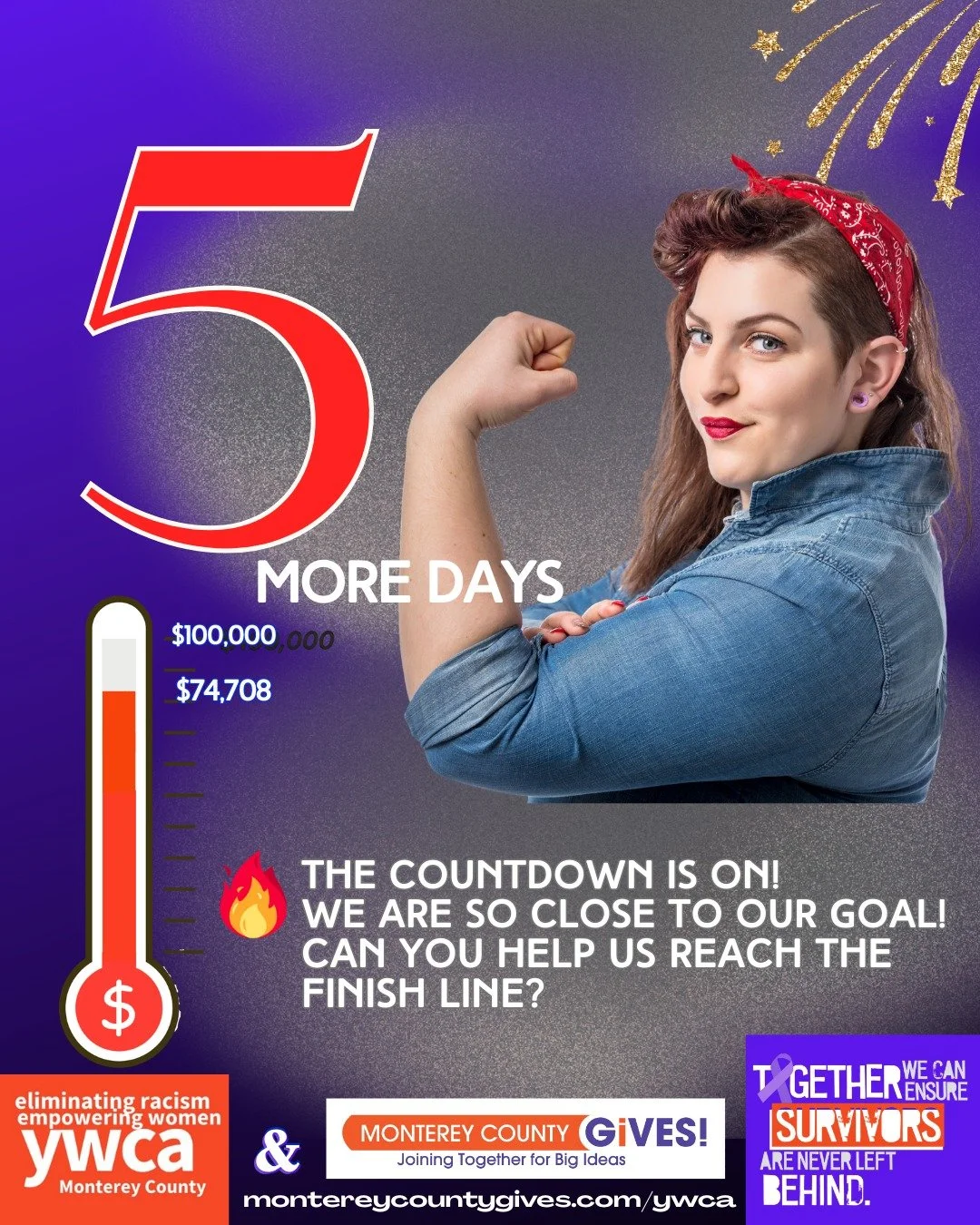 🎉✨ The countdown to New Year's Day has begun! Just a few days left to make your donation to our community go much further! As we reflect on the past year, let's remember those who need our support the most. 💜 Your donations through MC Gives will be