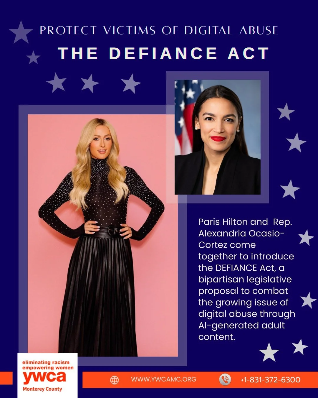 🌟 News in the fight against digital abuse! Icon Paris Hilton and Rep. Alexandria  Ocasio-Cortez are joining forces to push the Defiance Bill through Congress! This bipartisan effort highlights the urgent need to address the rising threat of deepfake