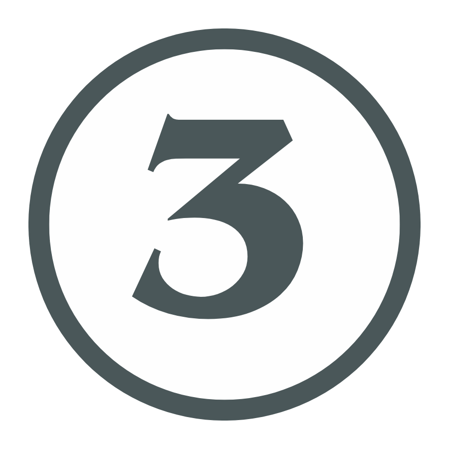 Number 3 inside a circle representing a countdown or step indicator.