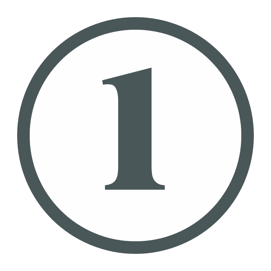 Number one in a circular badge.