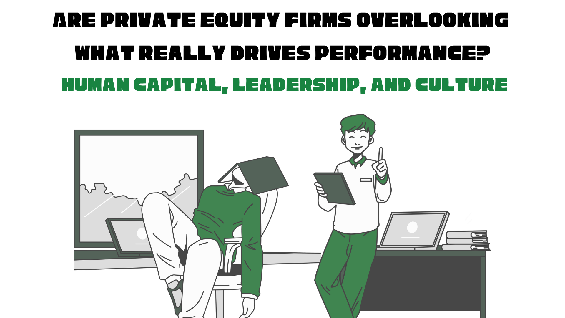 Illustration of one employee burnt out with the other energised.