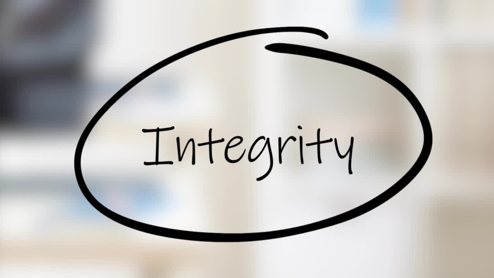 The word integrity circled