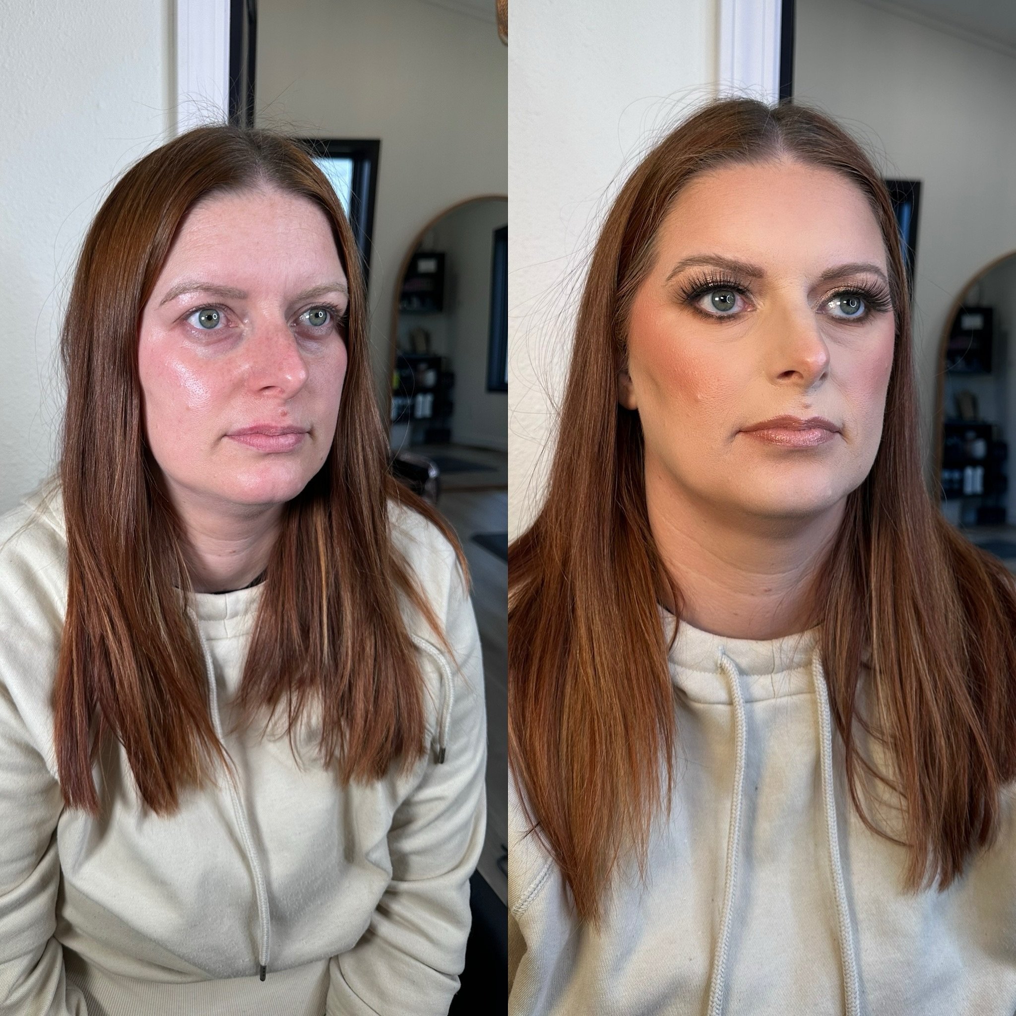 Love continuing my education with makeup. Just like with any career we are always growing and learning. Stepping outside of your comfort zone and doing a medium glam is hard but the pay off is amazing. Thank you to @holly_wood_mua for coming and teac
