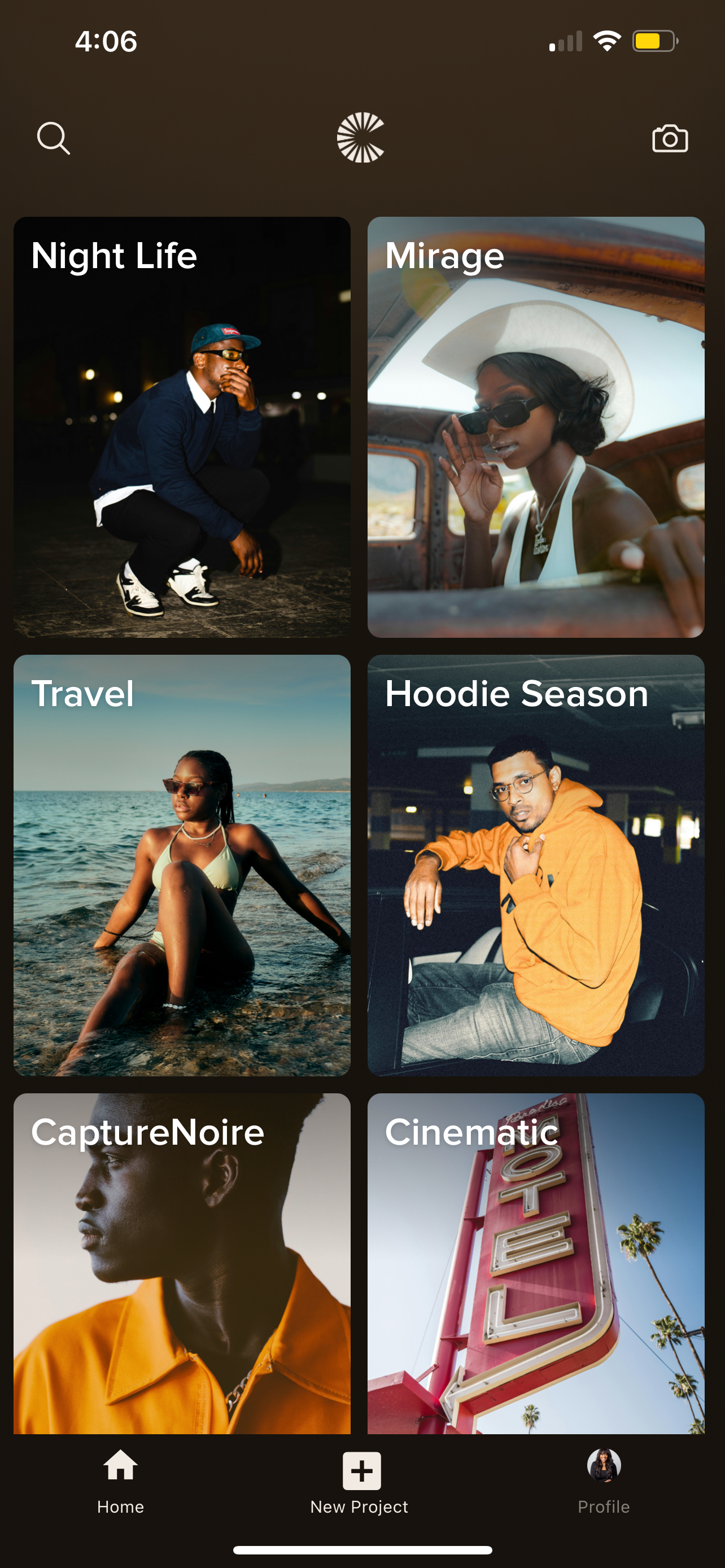 CaptureNoire Home Screen Current.png