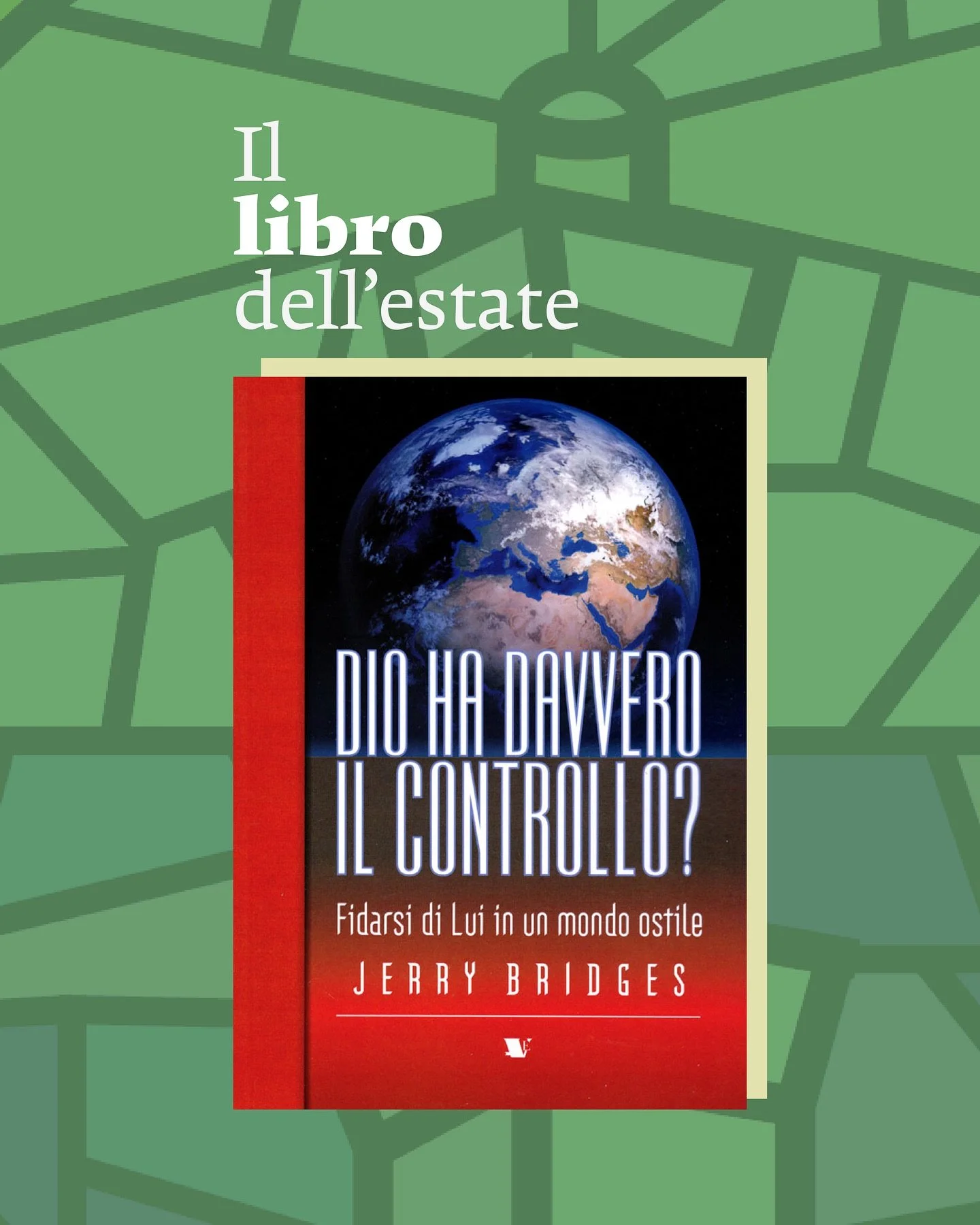 📚 Il libro dell&rsquo;estate
✅ Dio ha davvero il controllo? (Jerry Bridges)

Potremmo fidarci di un Dio s&igrave; buono ma non potente? Oppure potremmo dormire sonni tranquilli pensando ad un Dio onnipotente ma non buono? Se Dio &egrave; davvero sia