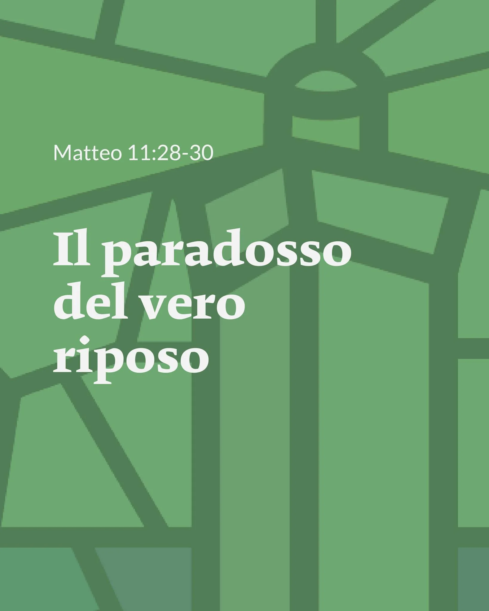 Matteo 11:28-30 &ndash; Il paradosso del vero riposo

La vita cristiana &egrave; una vita fatta di paradossi.

Ci&ograve; che sembra naturale per l&rsquo;uomo, la logica che dovrebbe funzionare secondo la nostra prospettiva umana &egrave; completamen